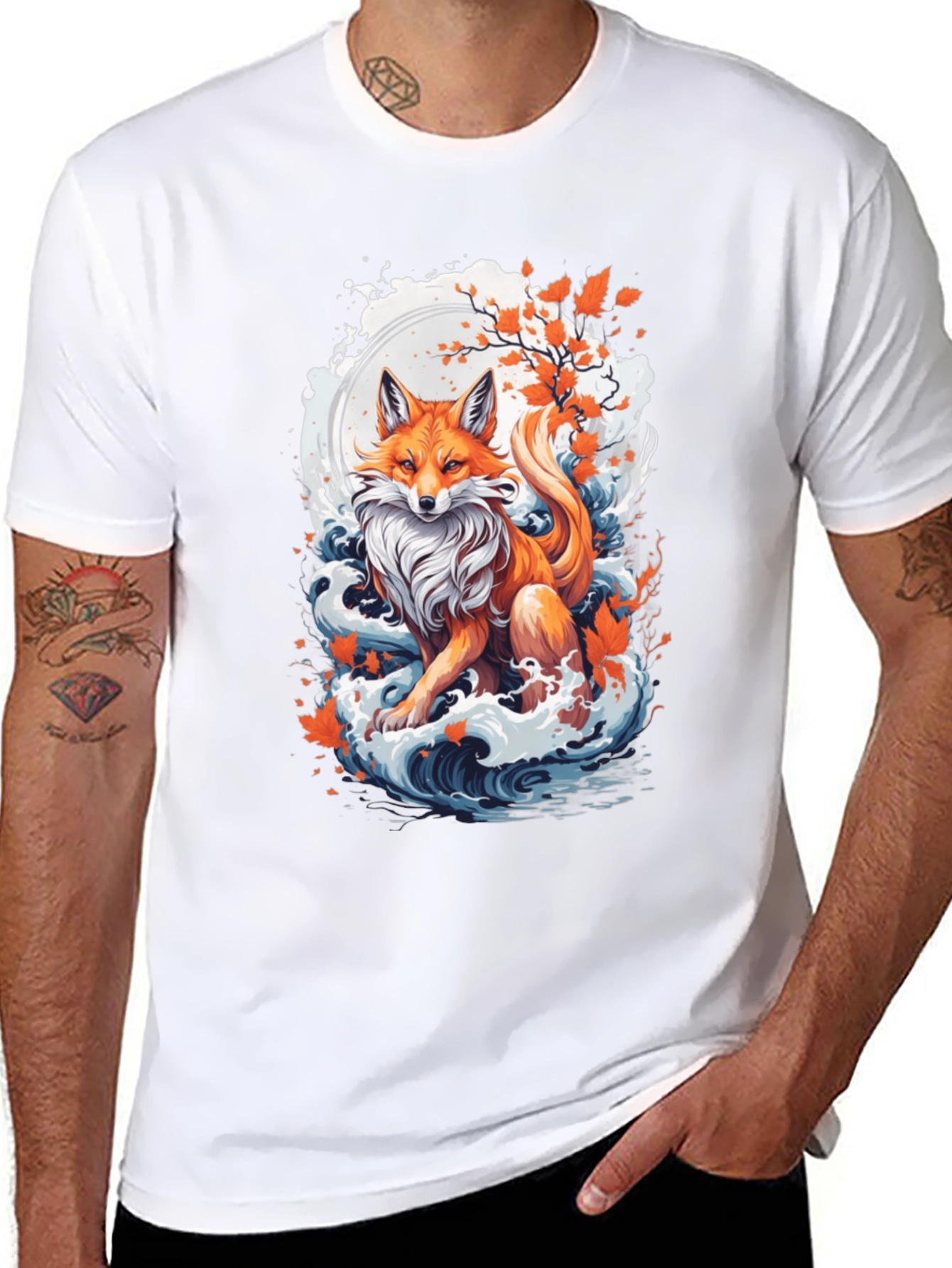 Fox Moon Wave Graphic Tee