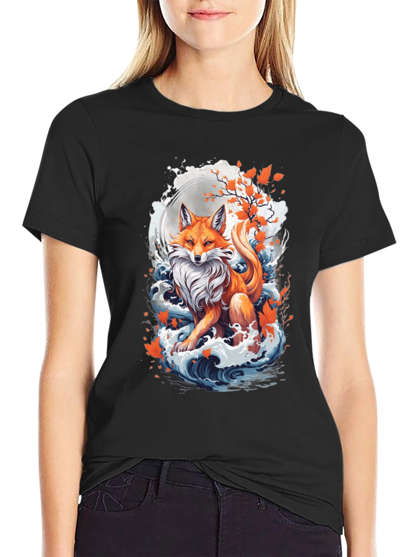 Fox Moon Wave Graphic Tee