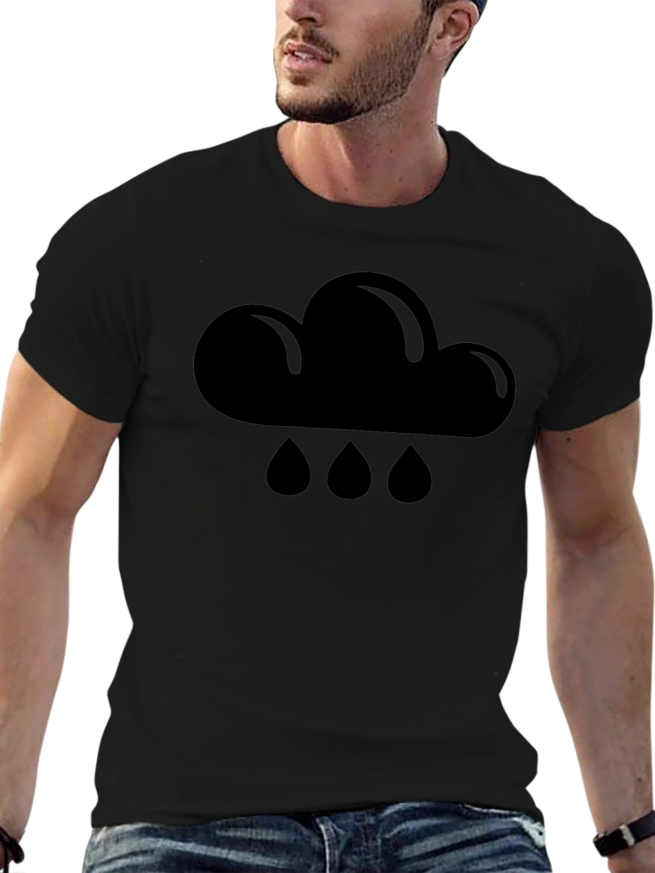 Rain Cloud Graphic T-Shirt - Unisex Black Tee