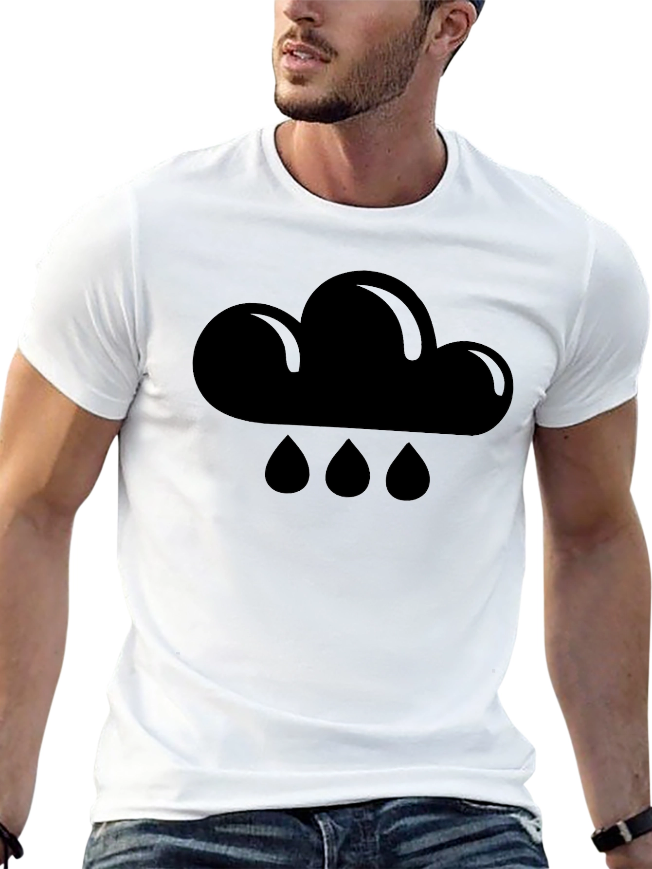 Rain Cloud Graphic T-Shirt - Unisex Black Tee