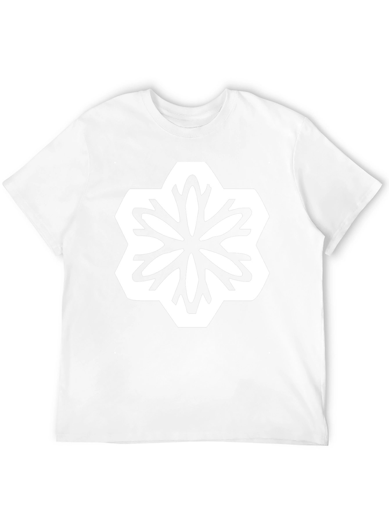 Geometric Floral Graphic T-Shirt - Black