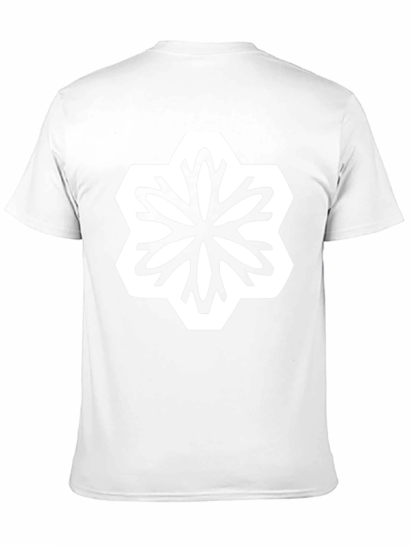 Geometric Floral Graphic T-Shirt - Black
