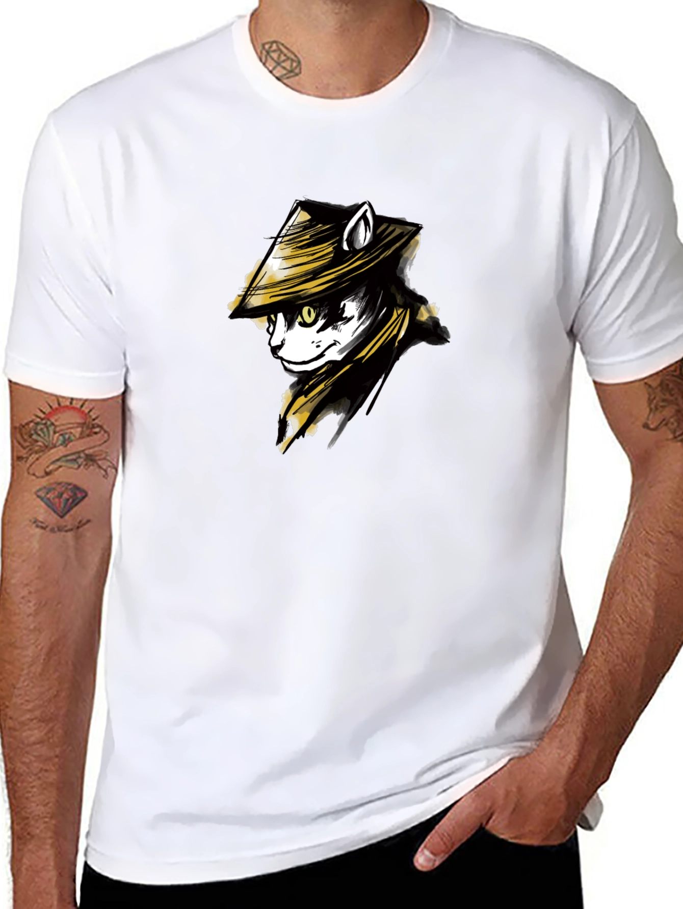 Samurai Cat T-Shirt - Cool Graphic Tee