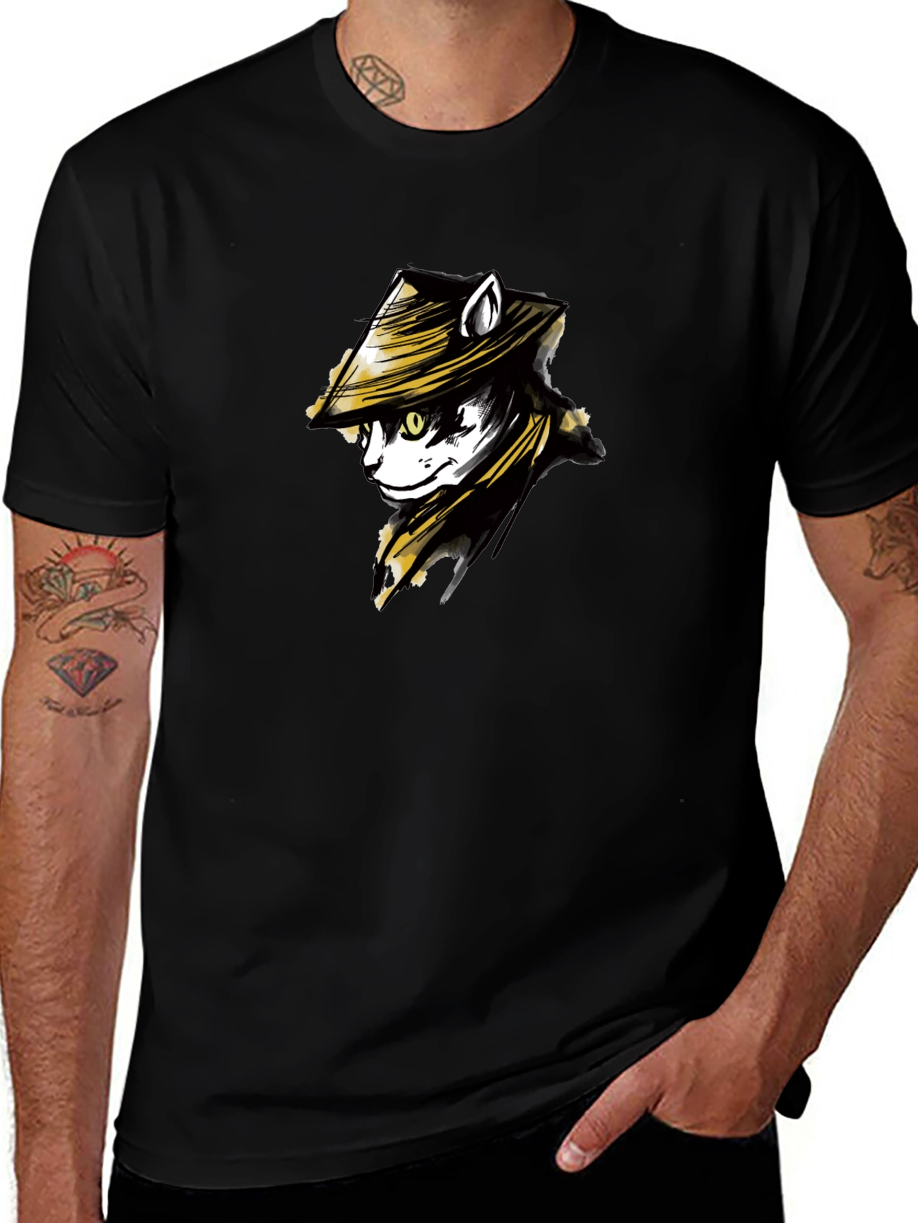 Samurai Cat T-Shirt - Cool Graphic Tee