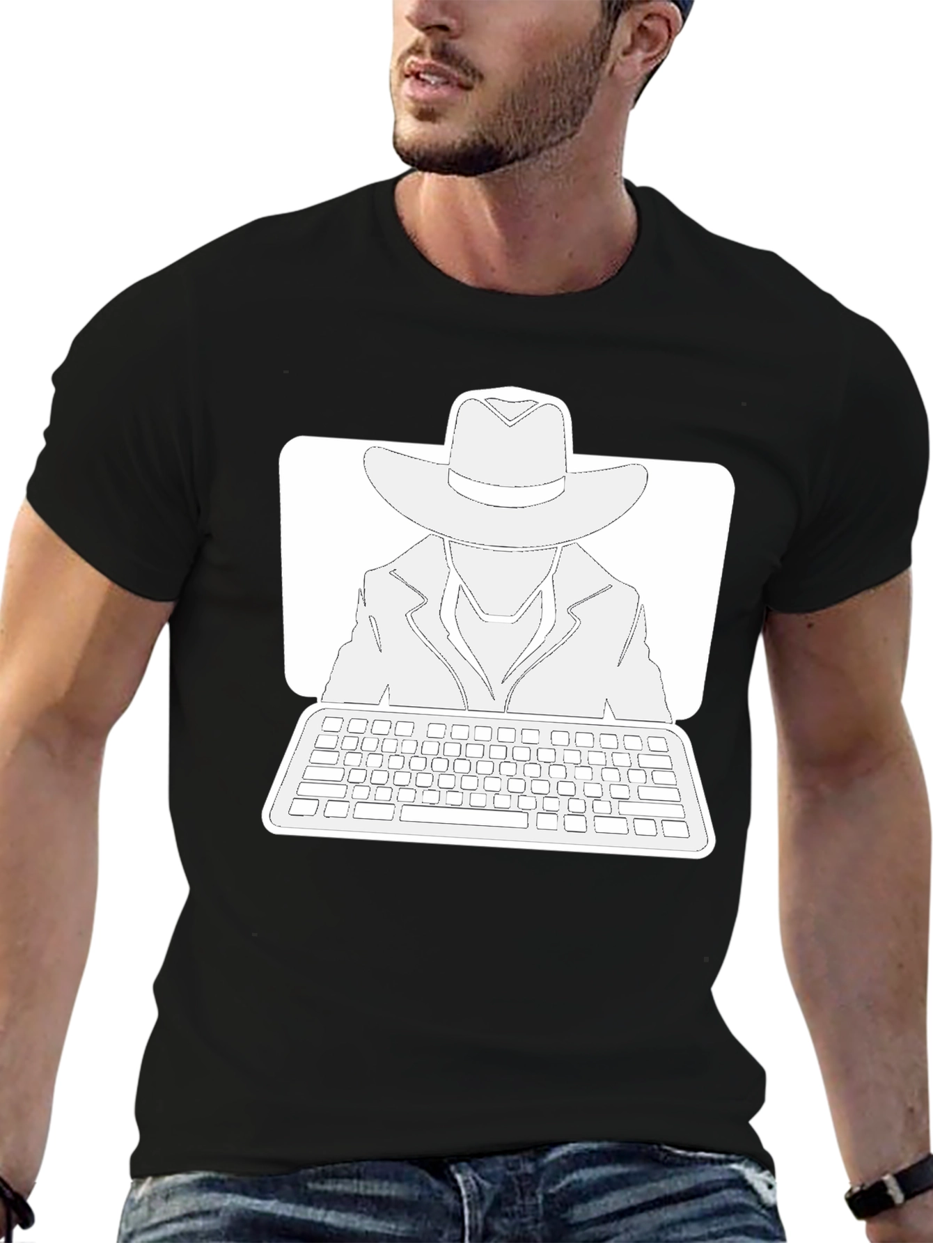 Mystery Man Hacker T-Shirt - Black Cotton Tee