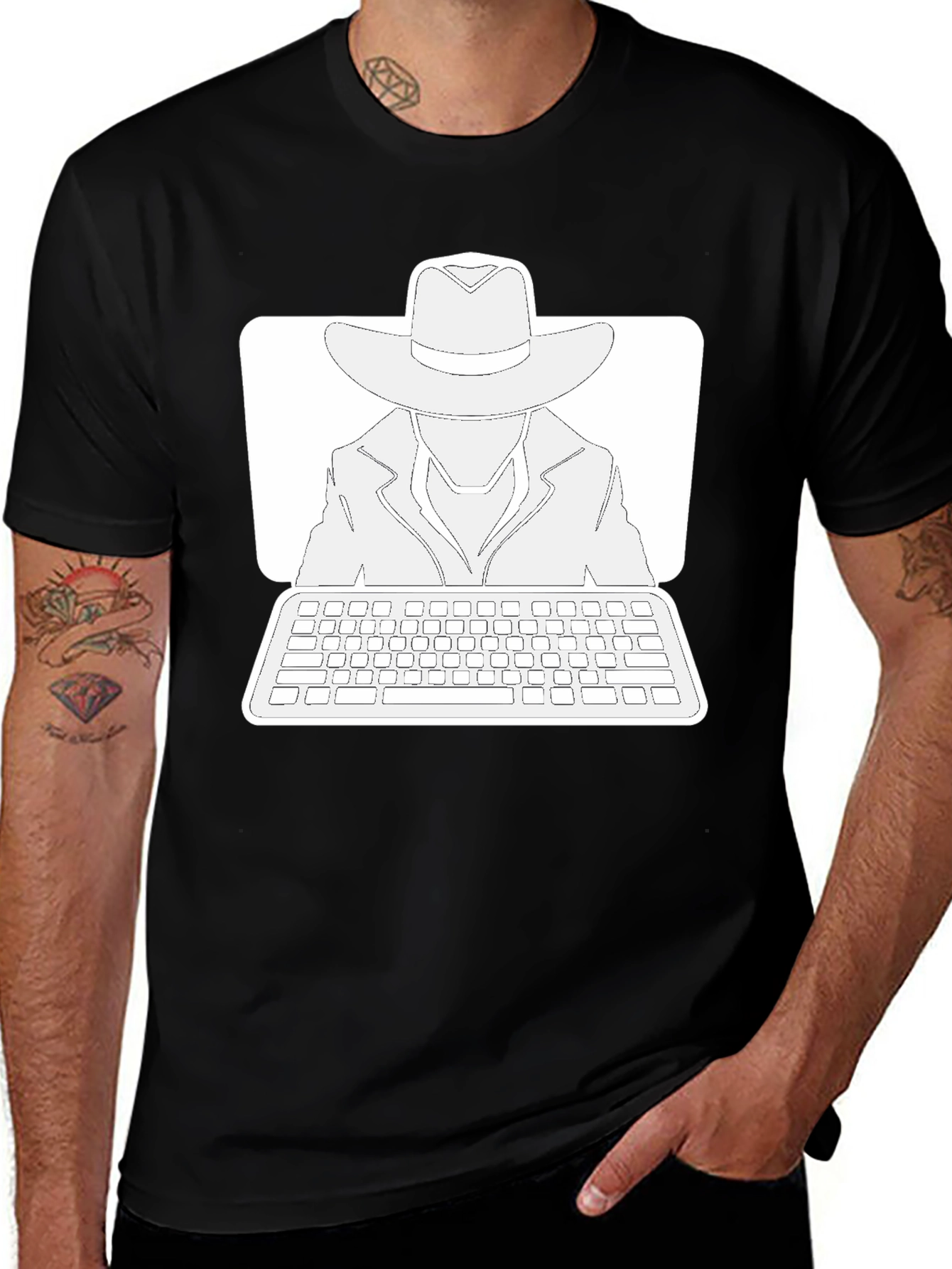 Mystery Man Hacker T-Shirt - Black Cotton Tee