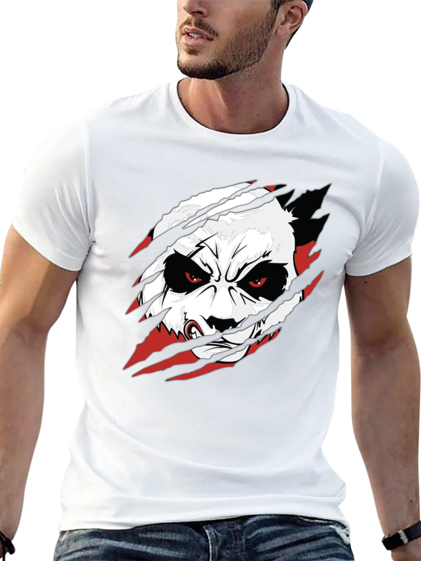 Angry Panda Graphic Tee - Black Cotton T-Shirt