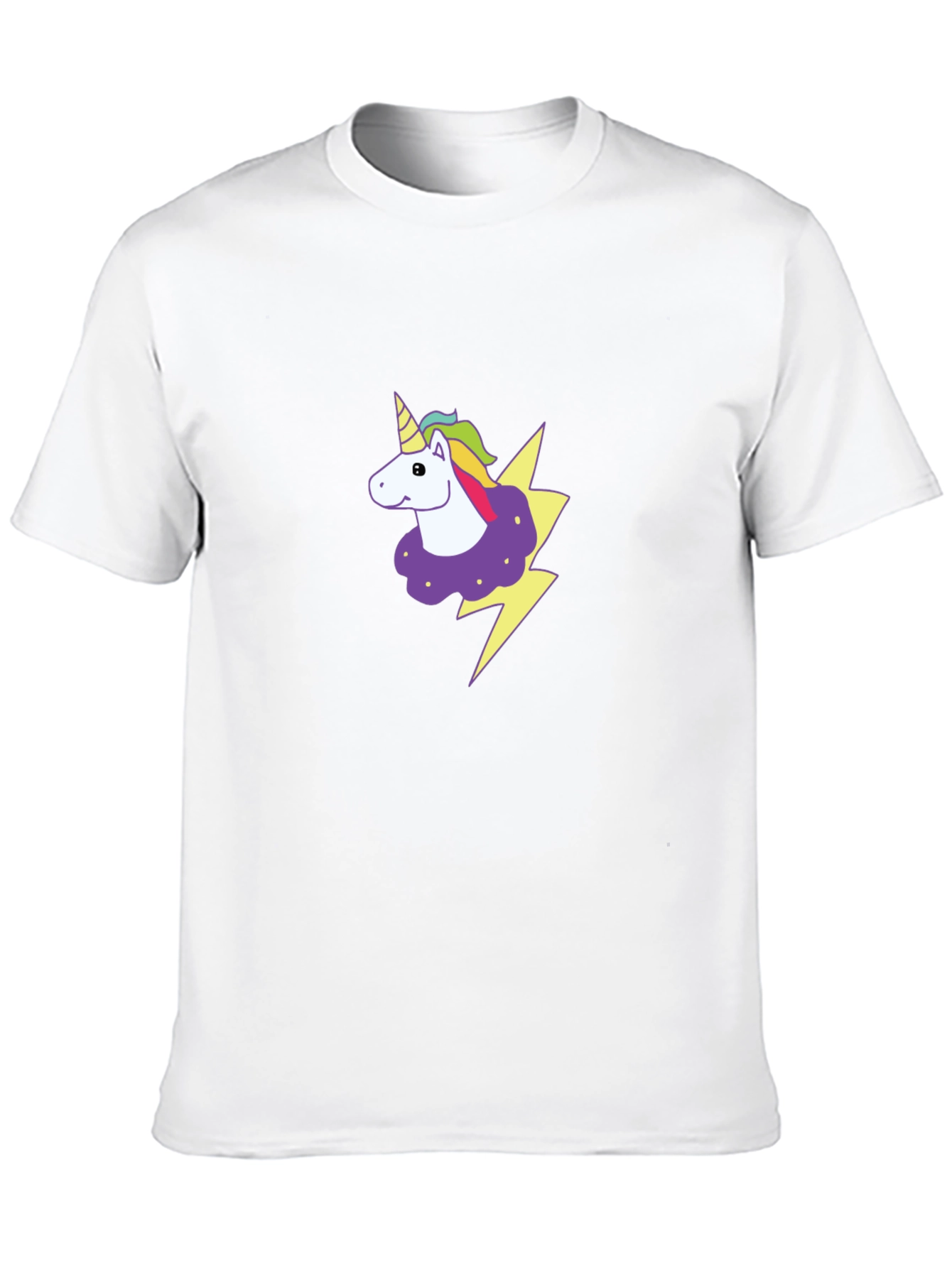 Unicorn Lightning Bolt Graphic Black T-Shirt