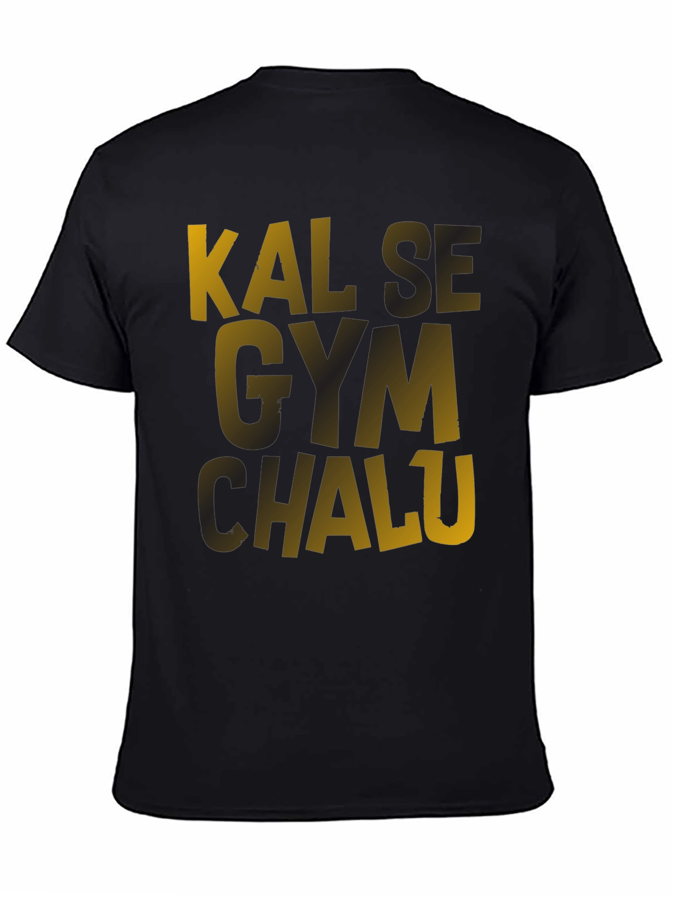 Kal Se Gym Chalu Mens Black T-Shirt