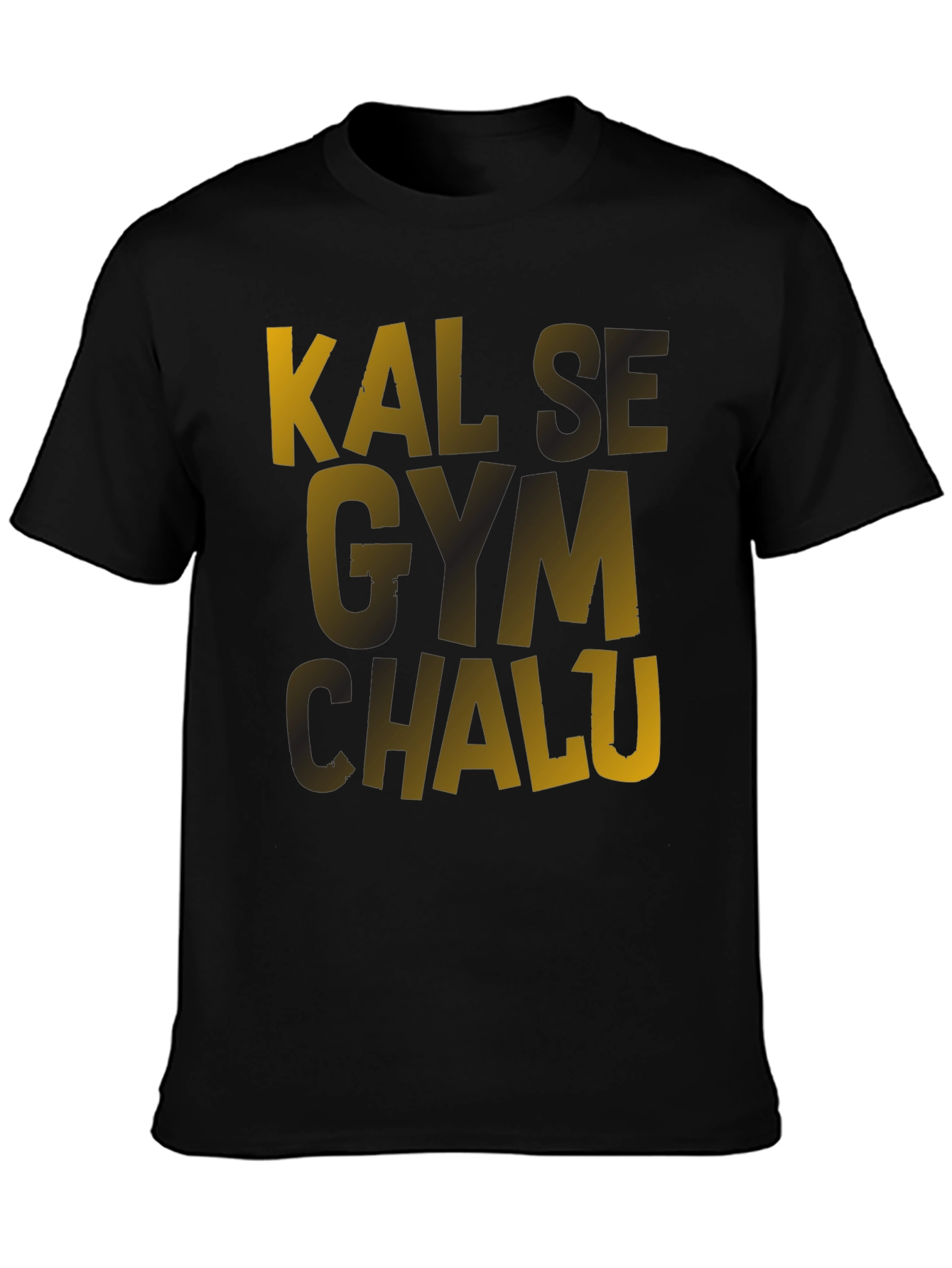Kal Se Gym Chalu Mens Black T-Shirt