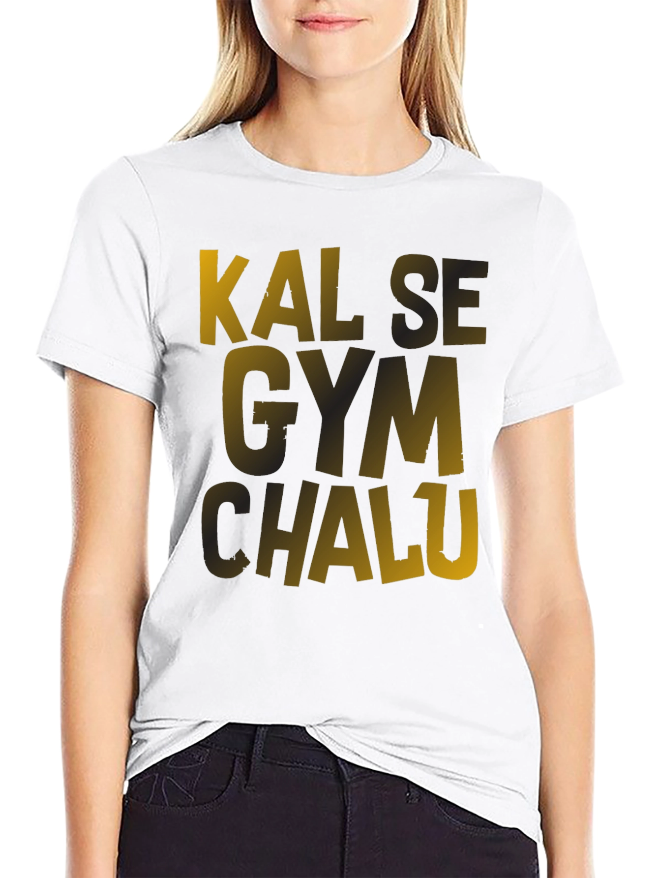 Kal Se Gym Chalu Mens Black T-Shirt