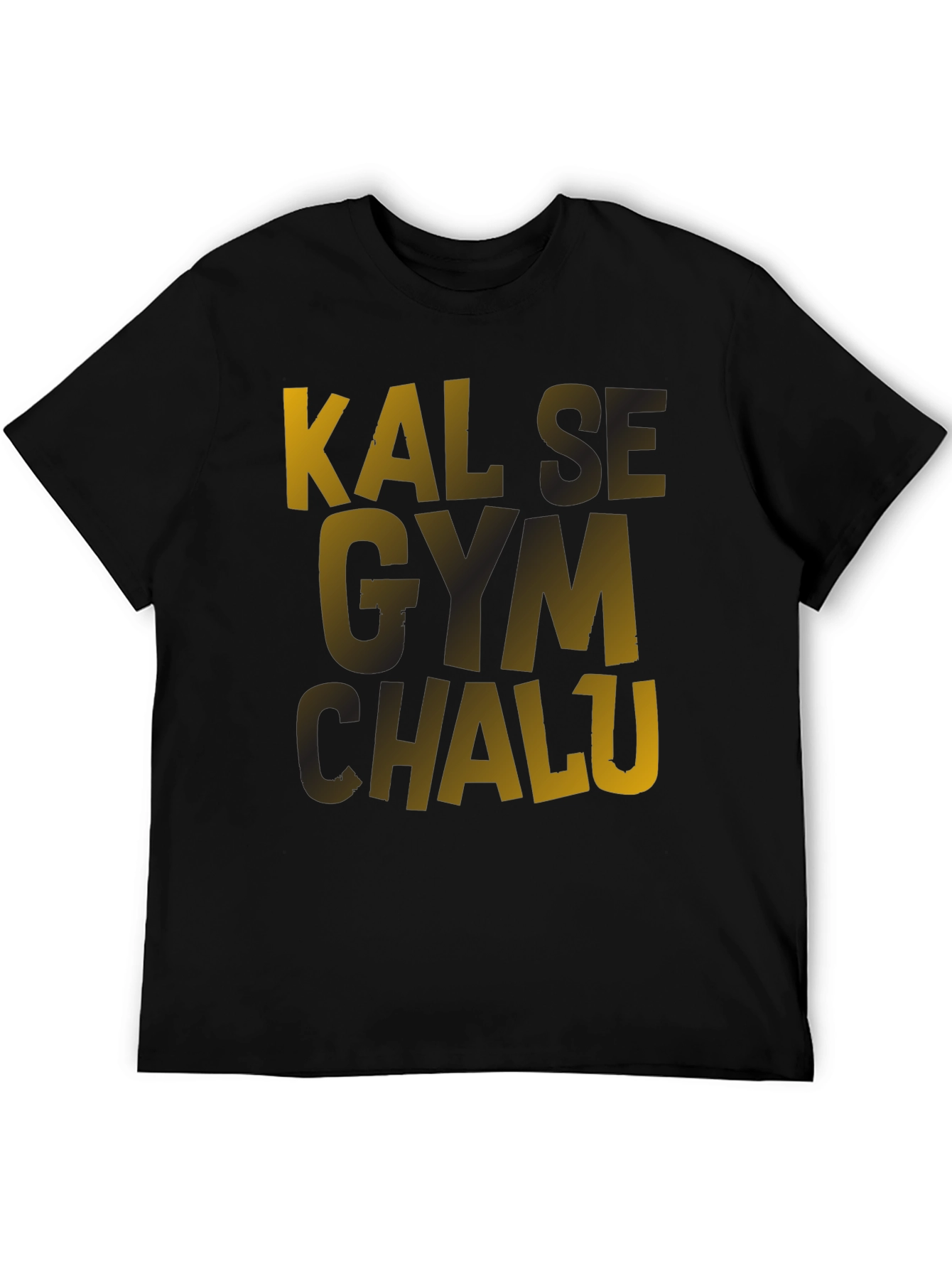 Kal Se Gym Chalu Mens Black T-Shirt