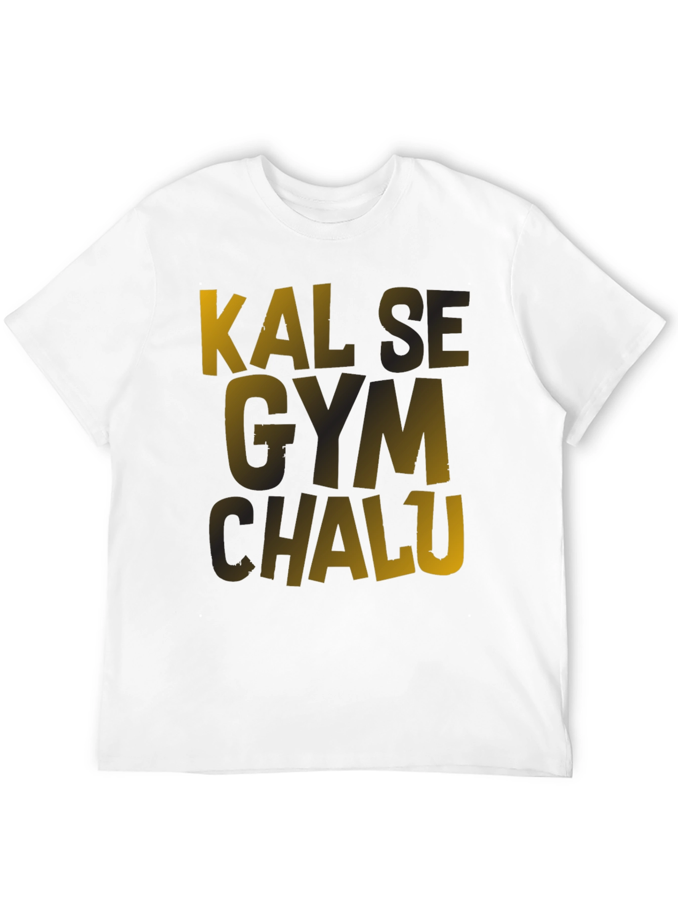 Kal Se Gym Chalu Mens Black T-Shirt