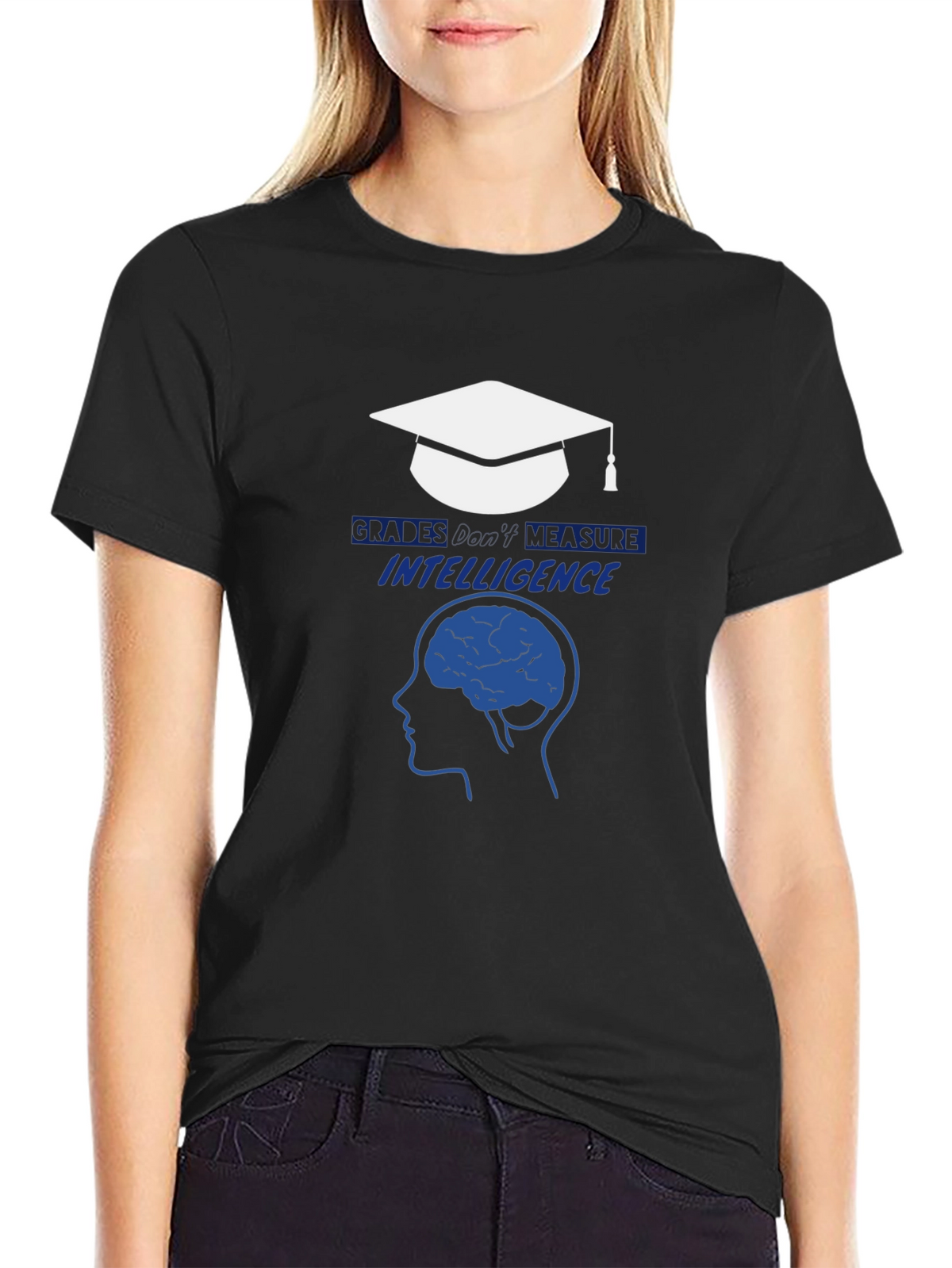 Intelligence T-Shirt - Graduation Cap & Brain Design