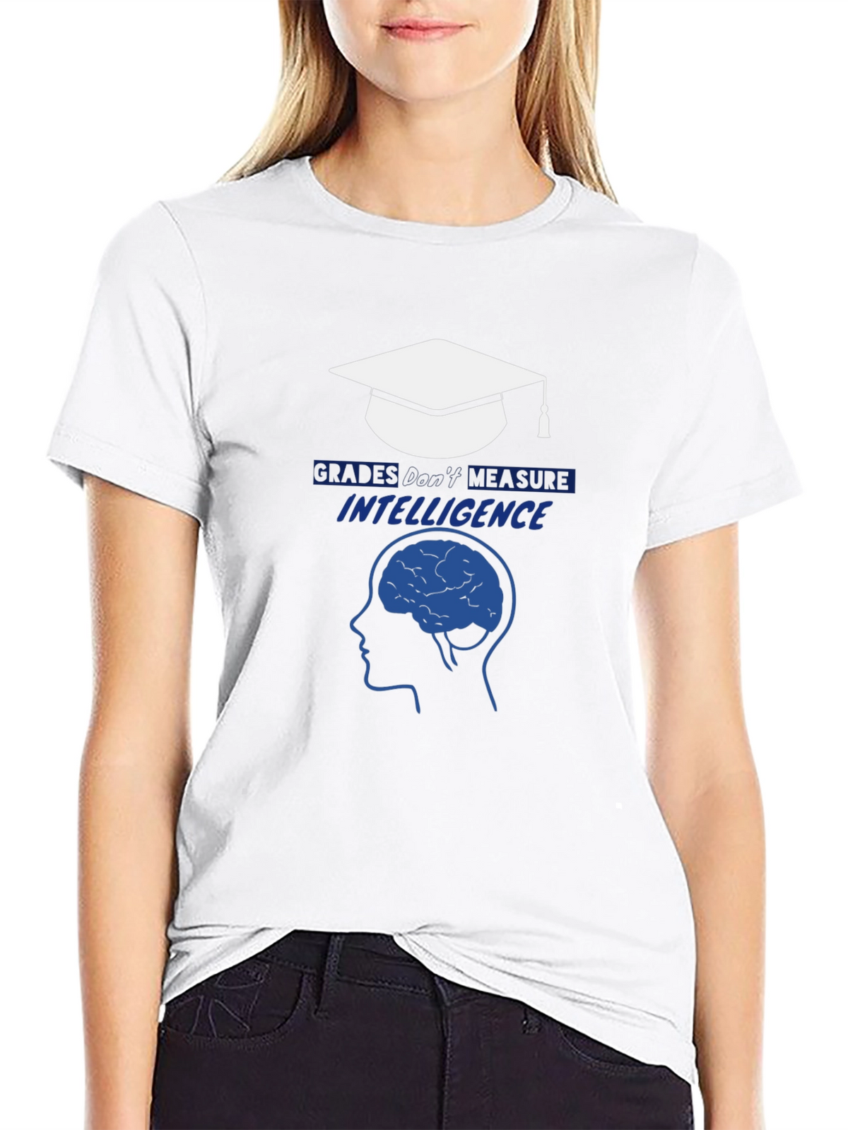 Intelligence T-Shirt - Graduation Cap & Brain Design