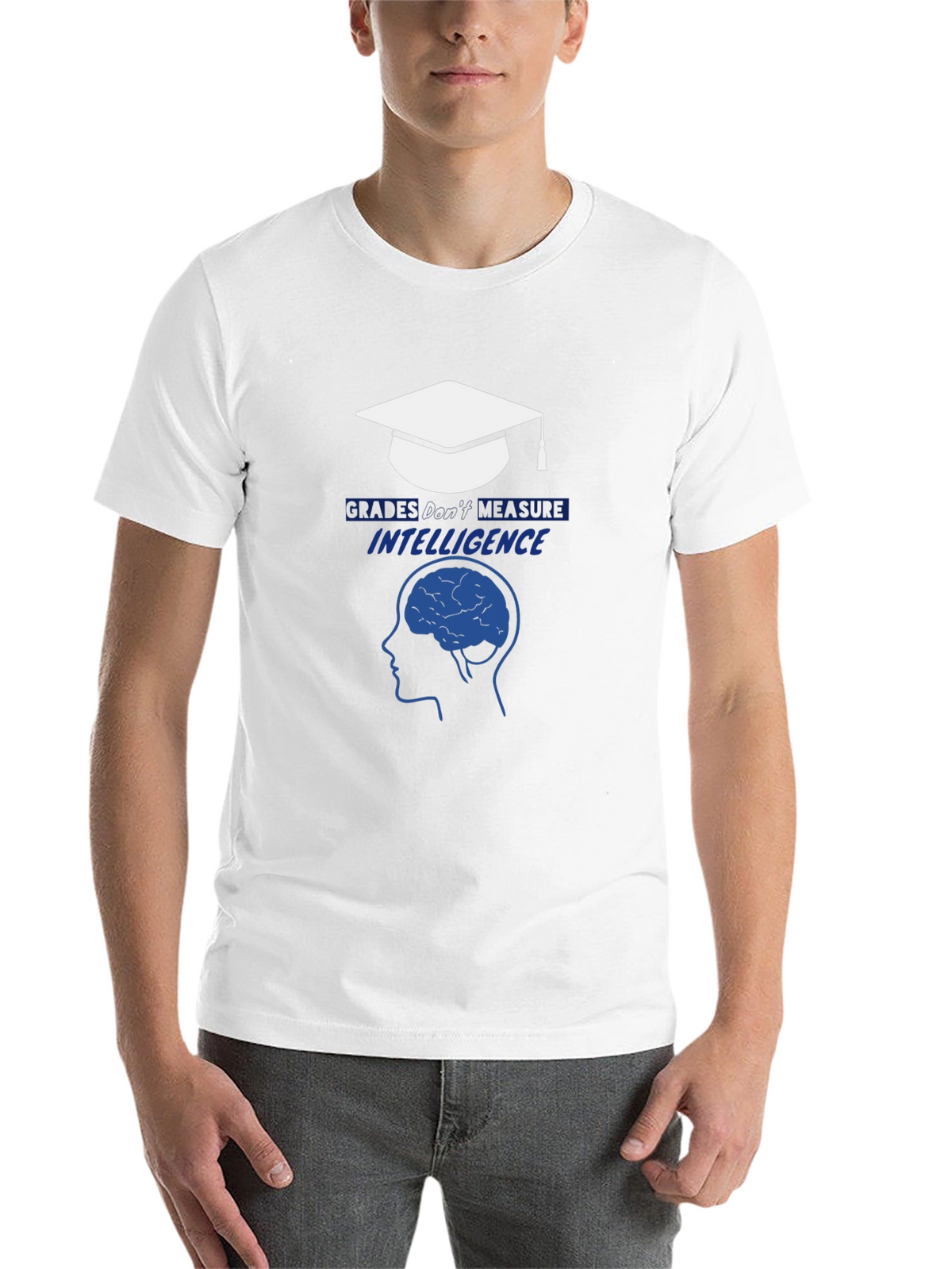 Intelligence T-Shirt - Graduation Cap & Brain Design