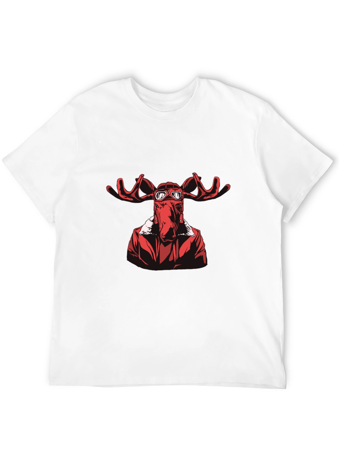 Moose Pilot Graphic T-Shirt - Black Cotton Tee