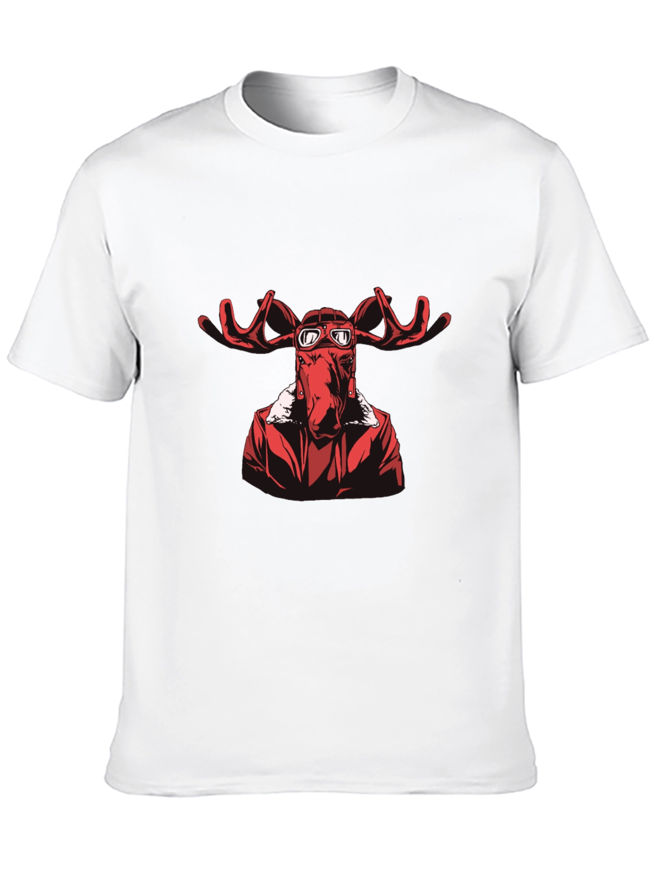Moose Pilot Graphic T-Shirt - Black Cotton Tee