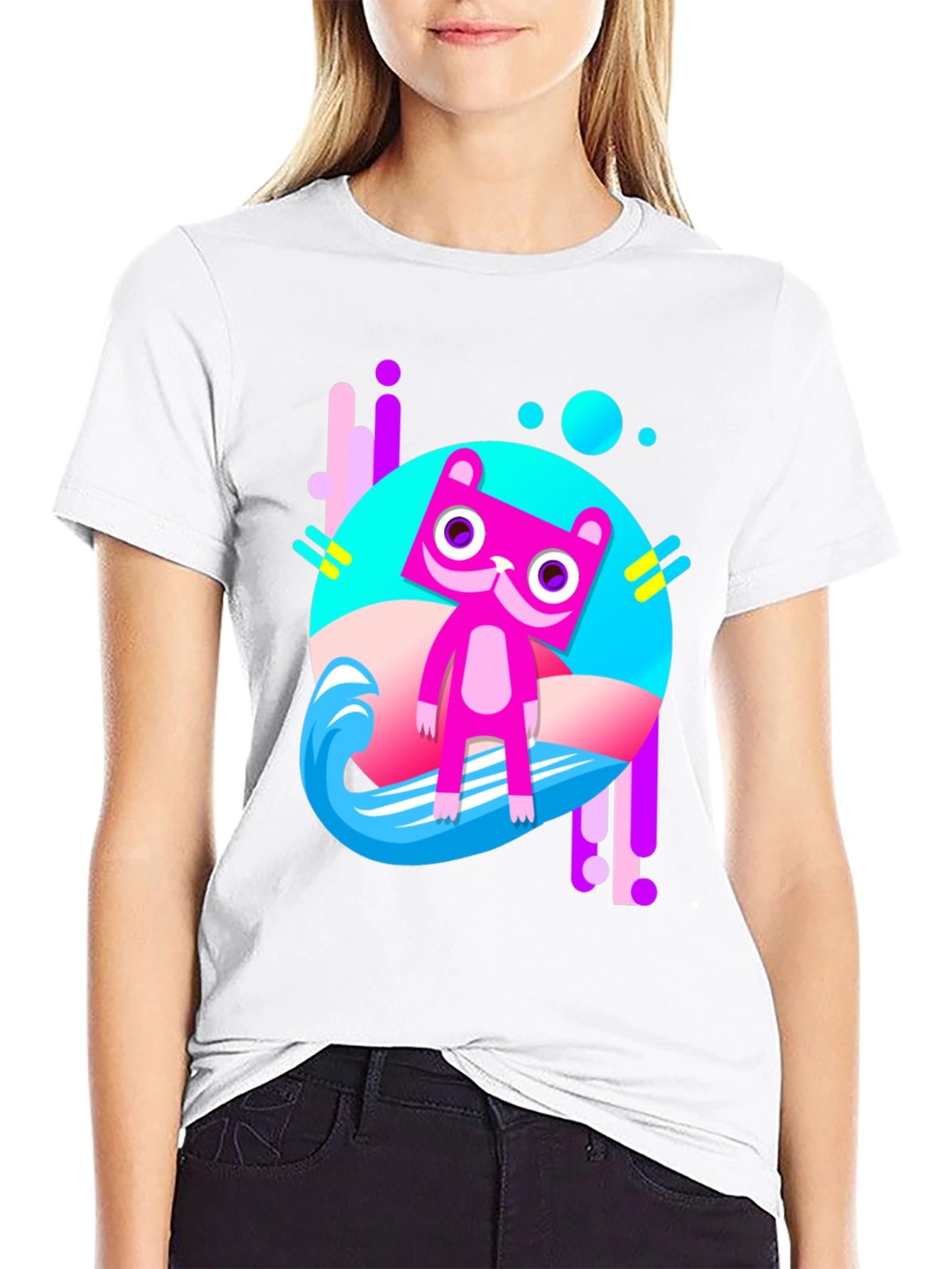 Funky Cat T-Shirt - Black