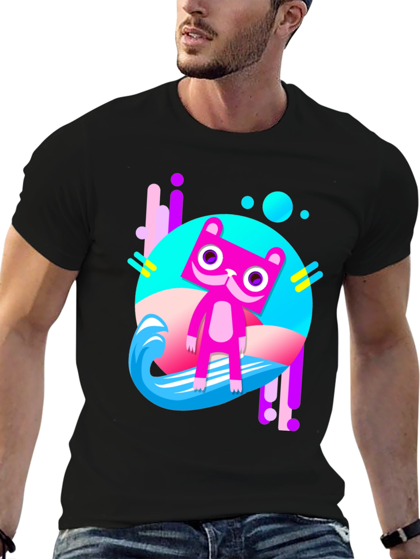 Funky Cat T-Shirt - Black