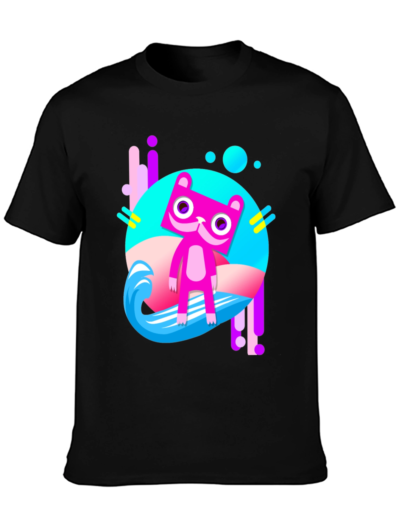 Funky Cat T-Shirt - Black