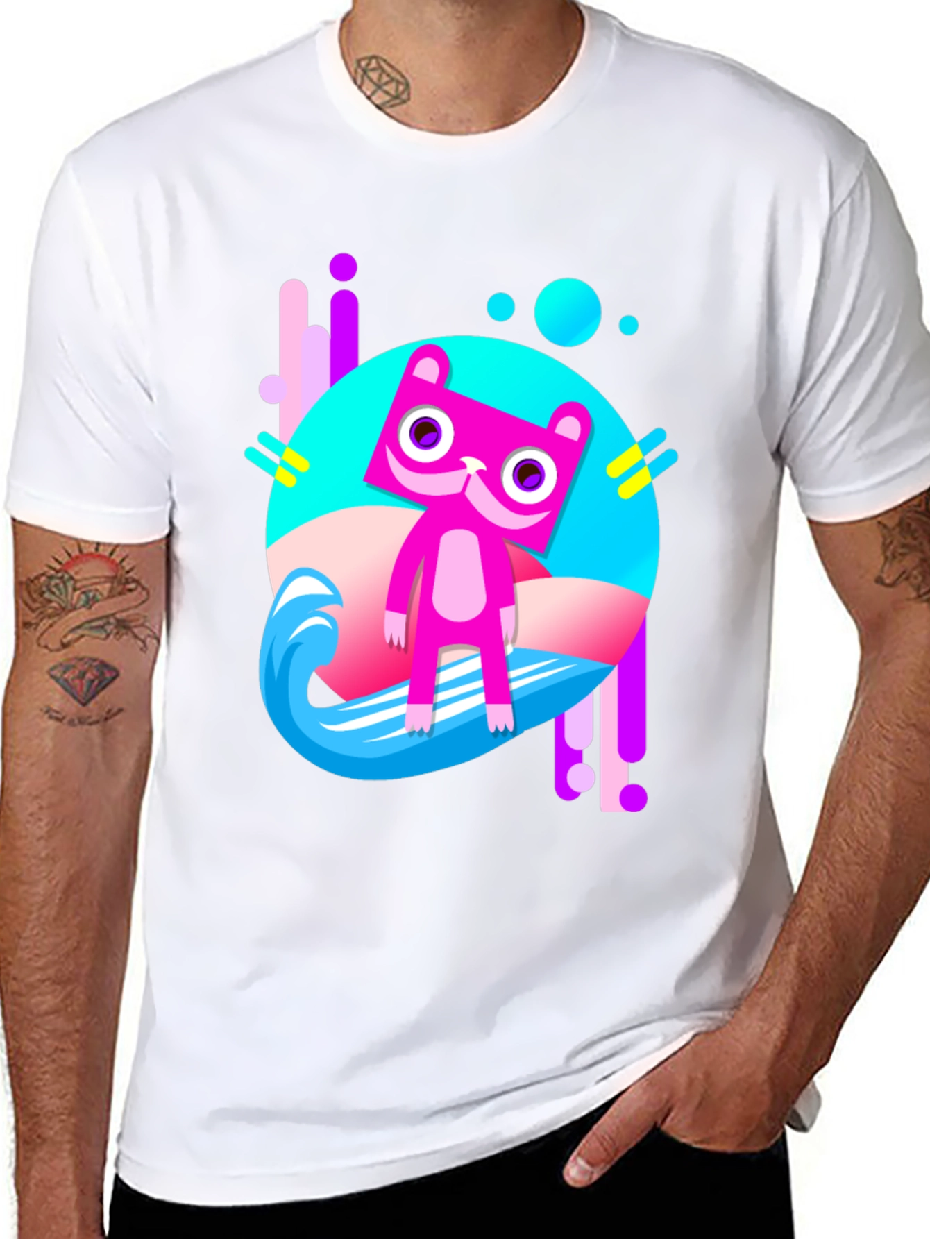 Funky Cat T-Shirt - Black