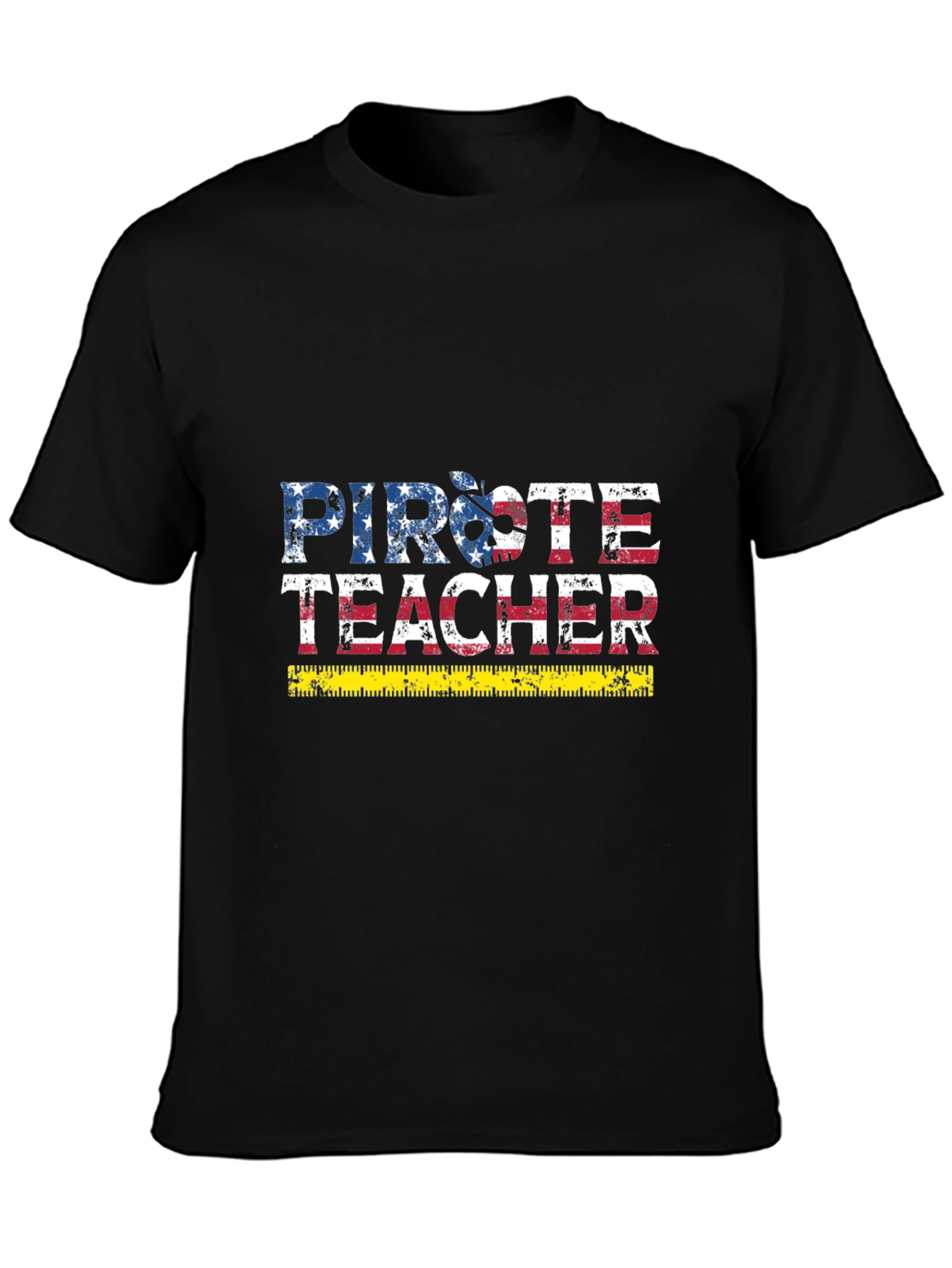 Pirate Teacher Graphic T-Shirt - USA Flag Style