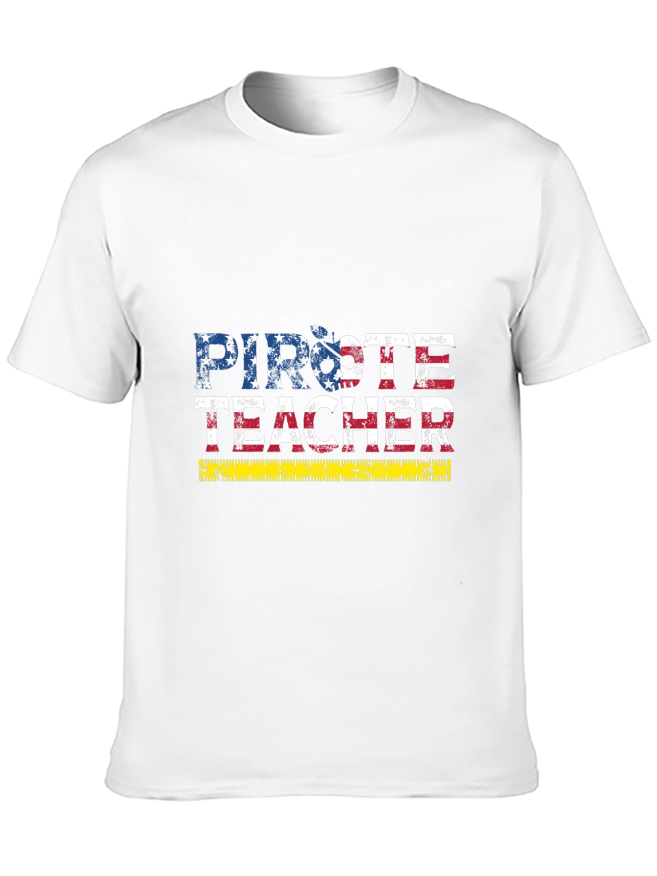 Pirate Teacher Graphic T-Shirt - USA Flag Style