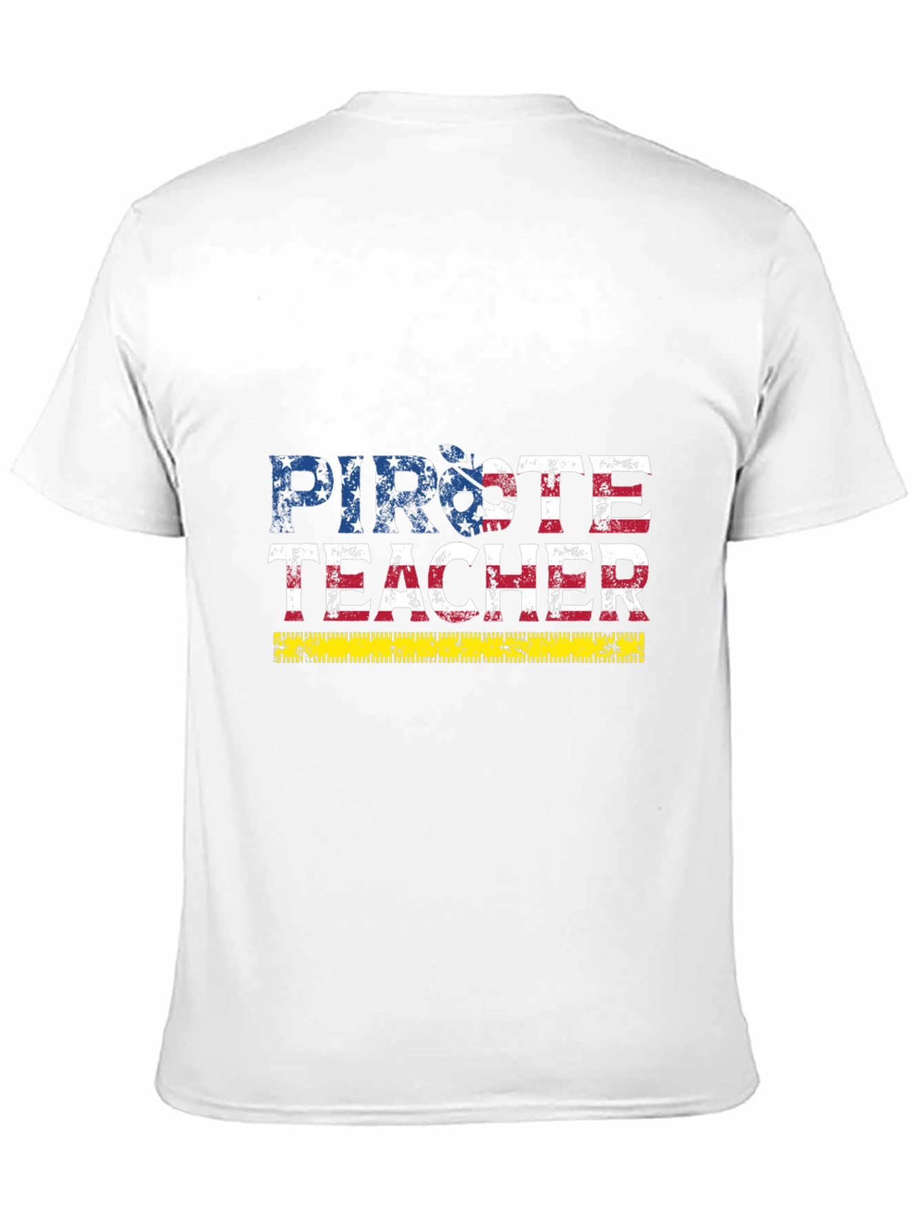 Pirate Teacher Graphic T-Shirt - USA Flag Style