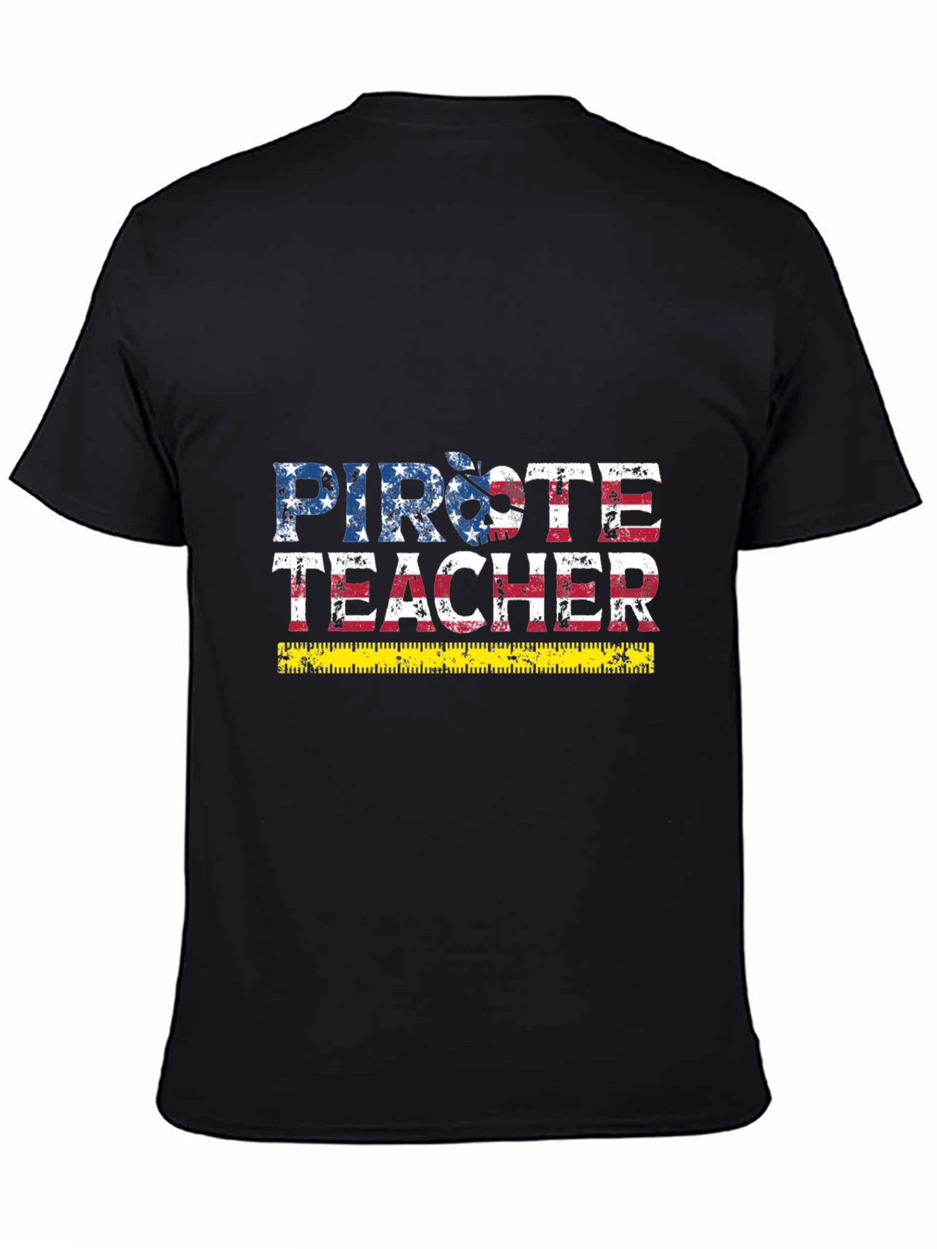 Pirate Teacher Graphic T-Shirt - USA Flag Style