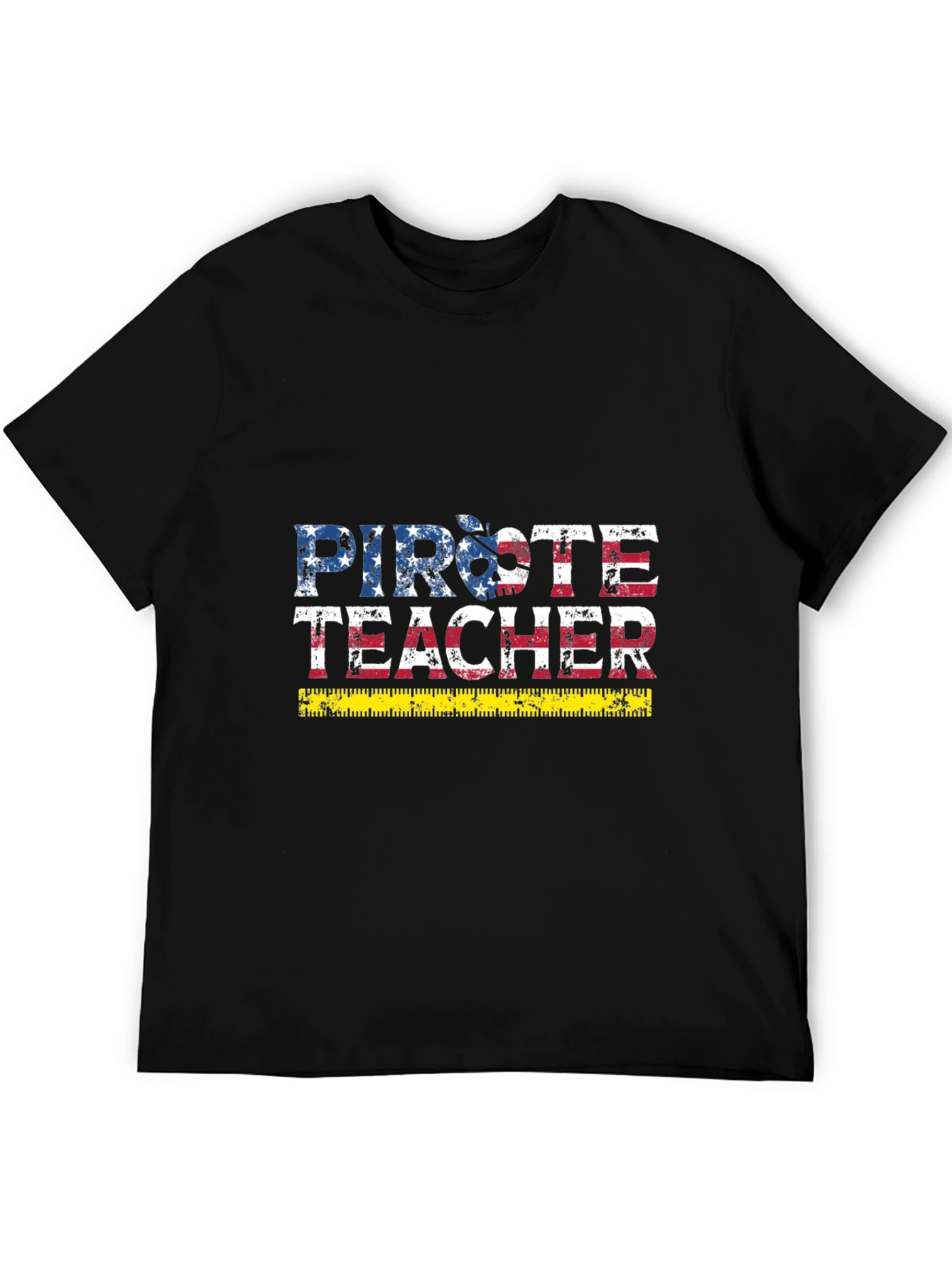 Pirate Teacher Graphic T-Shirt - USA Flag Style