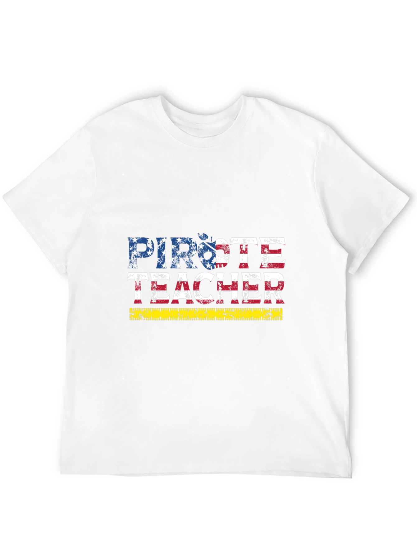 Pirate Teacher Graphic T-Shirt - USA Flag Style