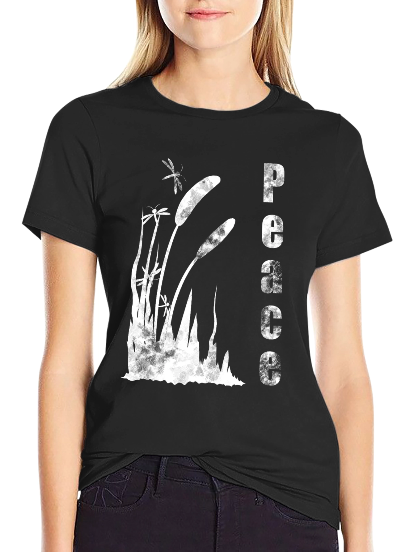 Peaceful Cattail Graphic T-Shirt