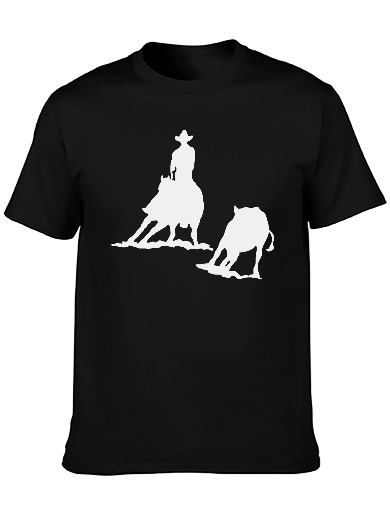 Rodeo Cowboy Graphic Tee - Black Cotton T-Shirt