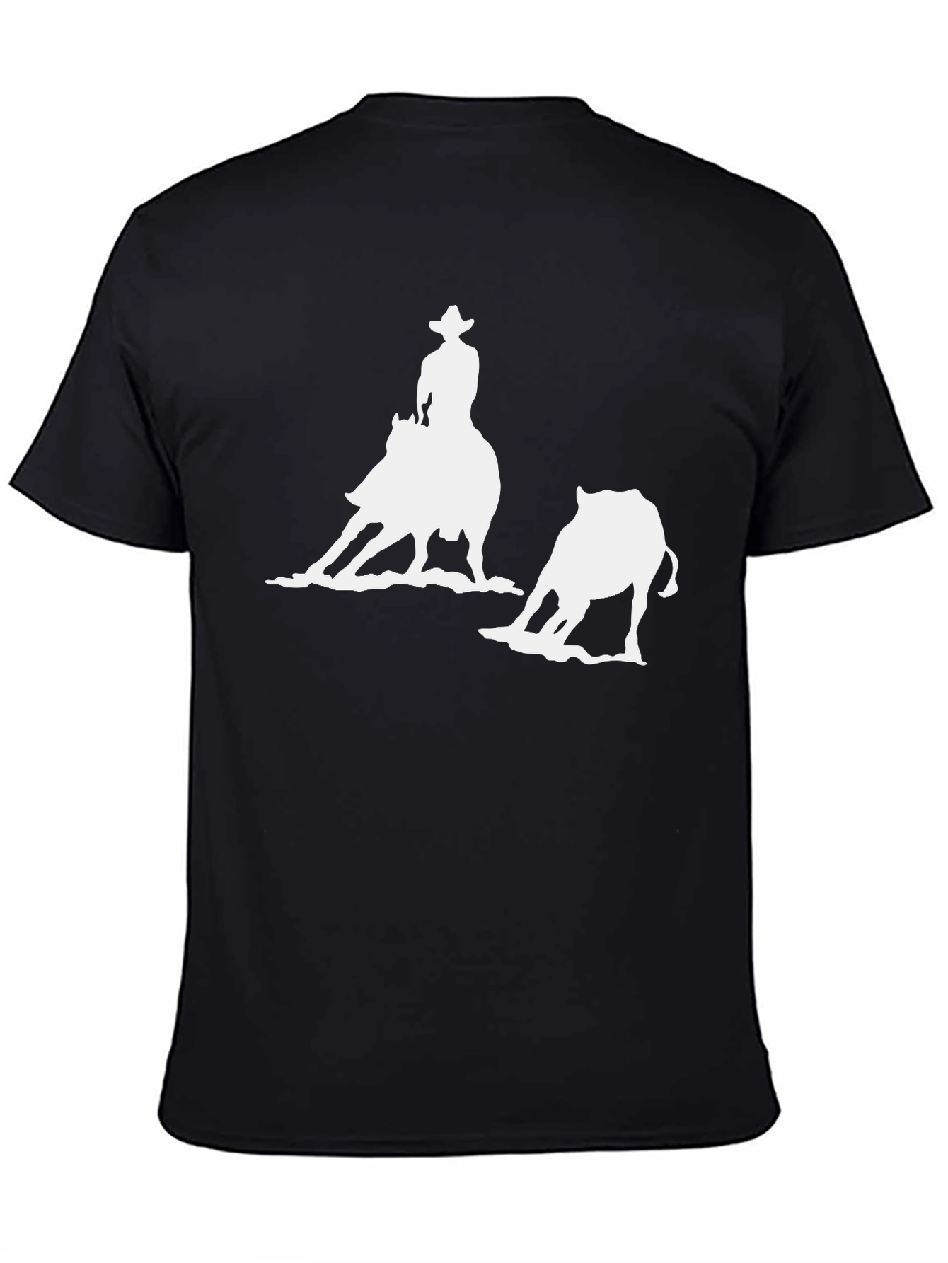 Rodeo Cowboy Graphic Tee - Black Cotton T-Shirt