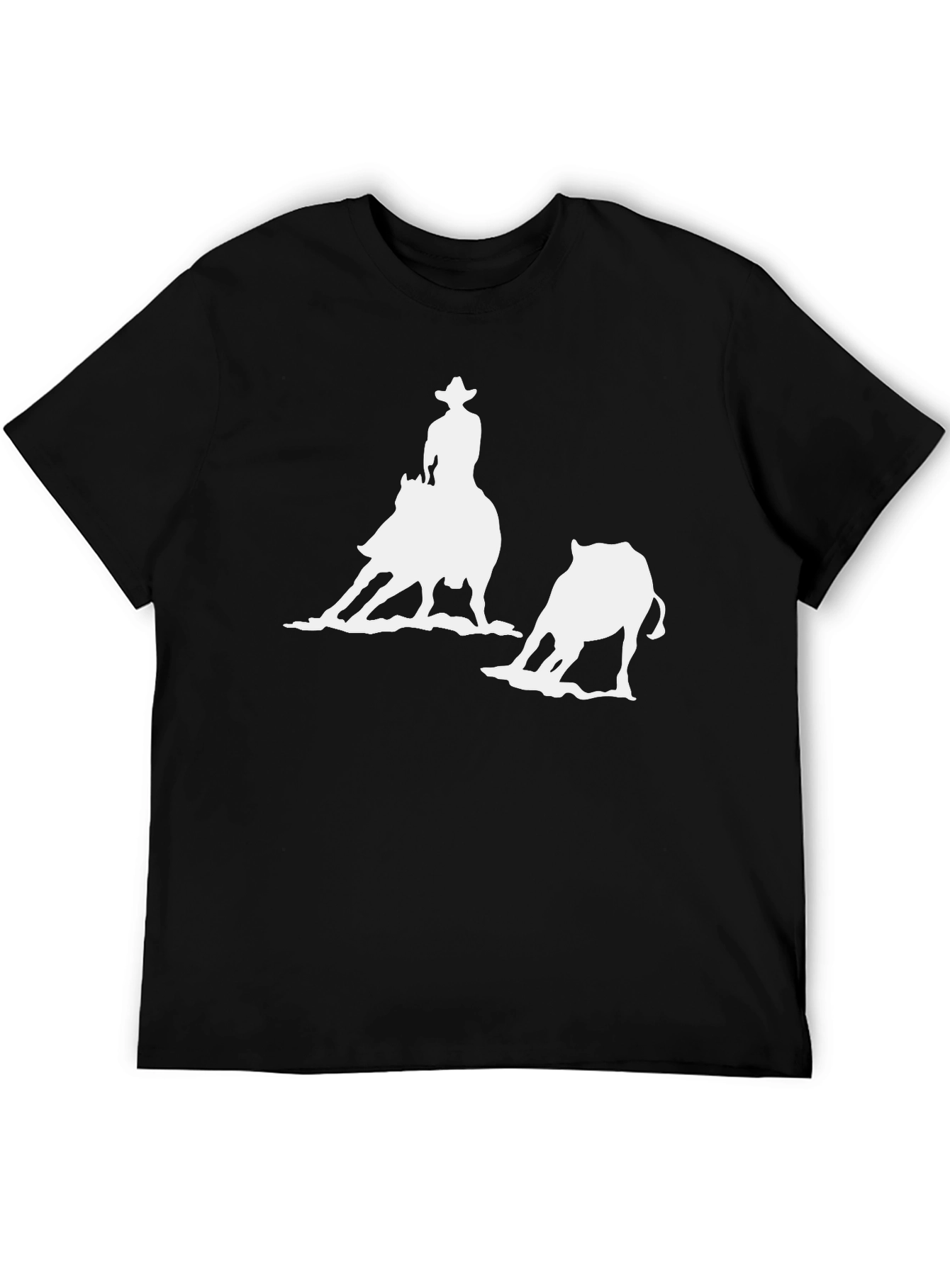 Rodeo Cowboy Graphic Tee - Black Cotton T-Shirt