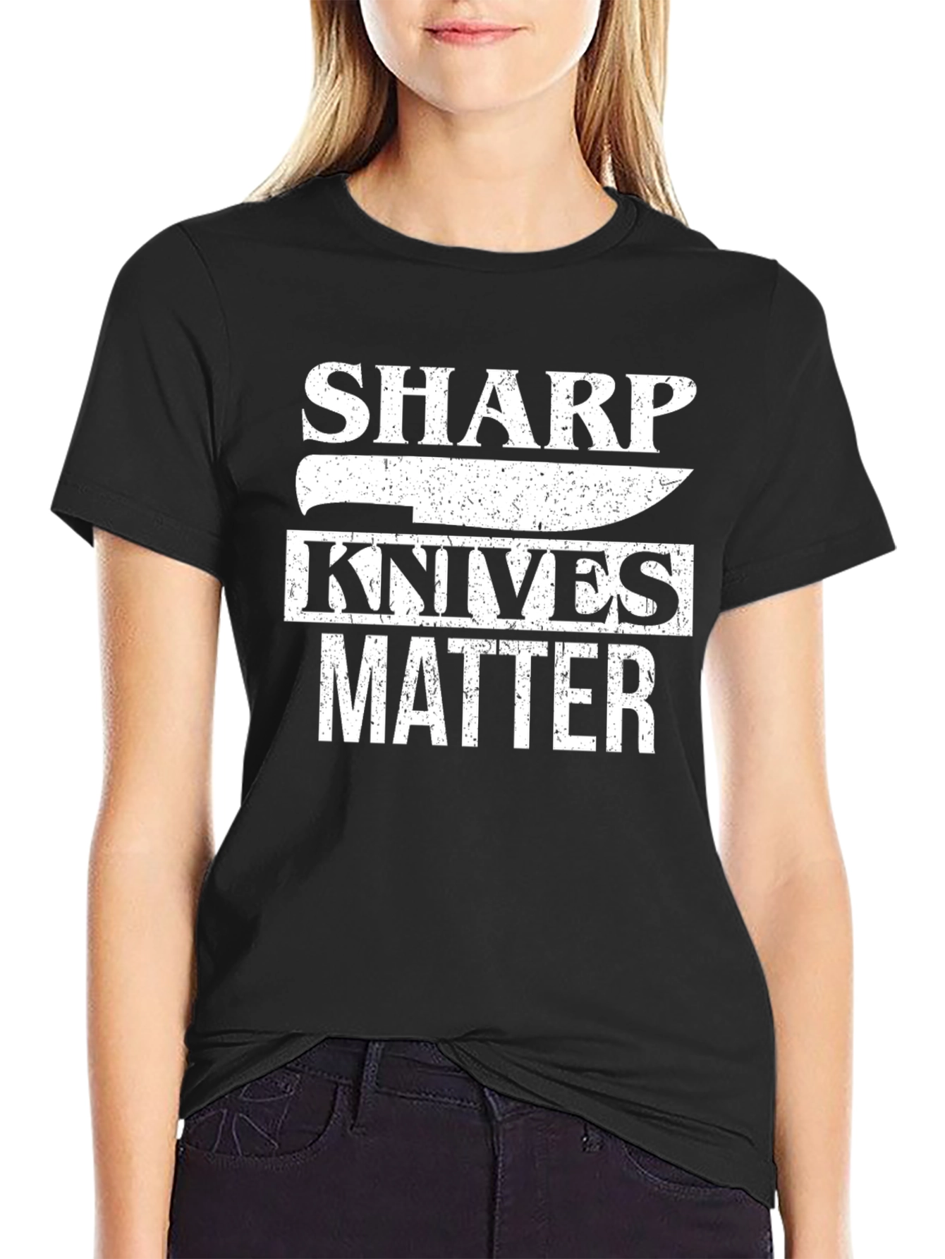 Sharp Knives Matter Graphic Tee - Black