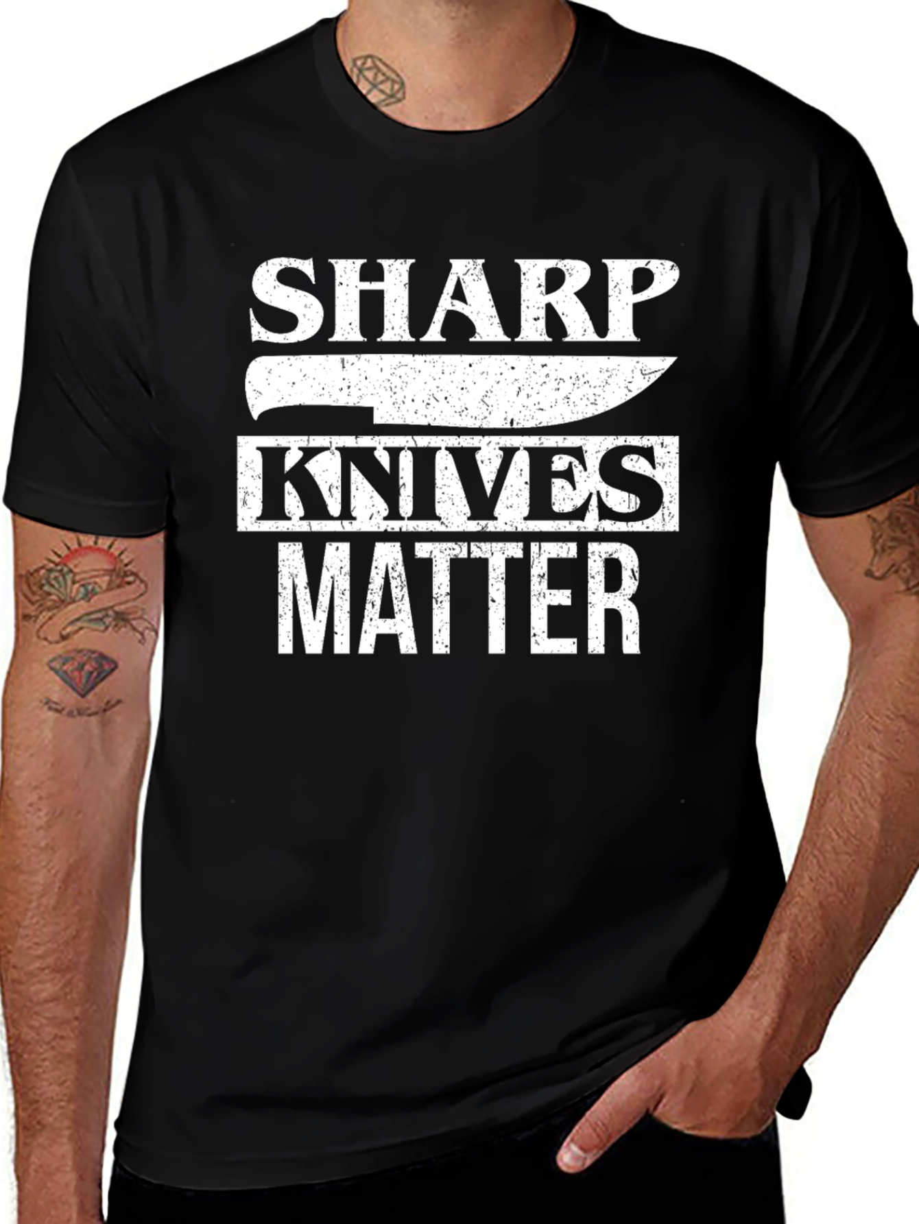 Sharp Knives Matter Graphic Tee - Black