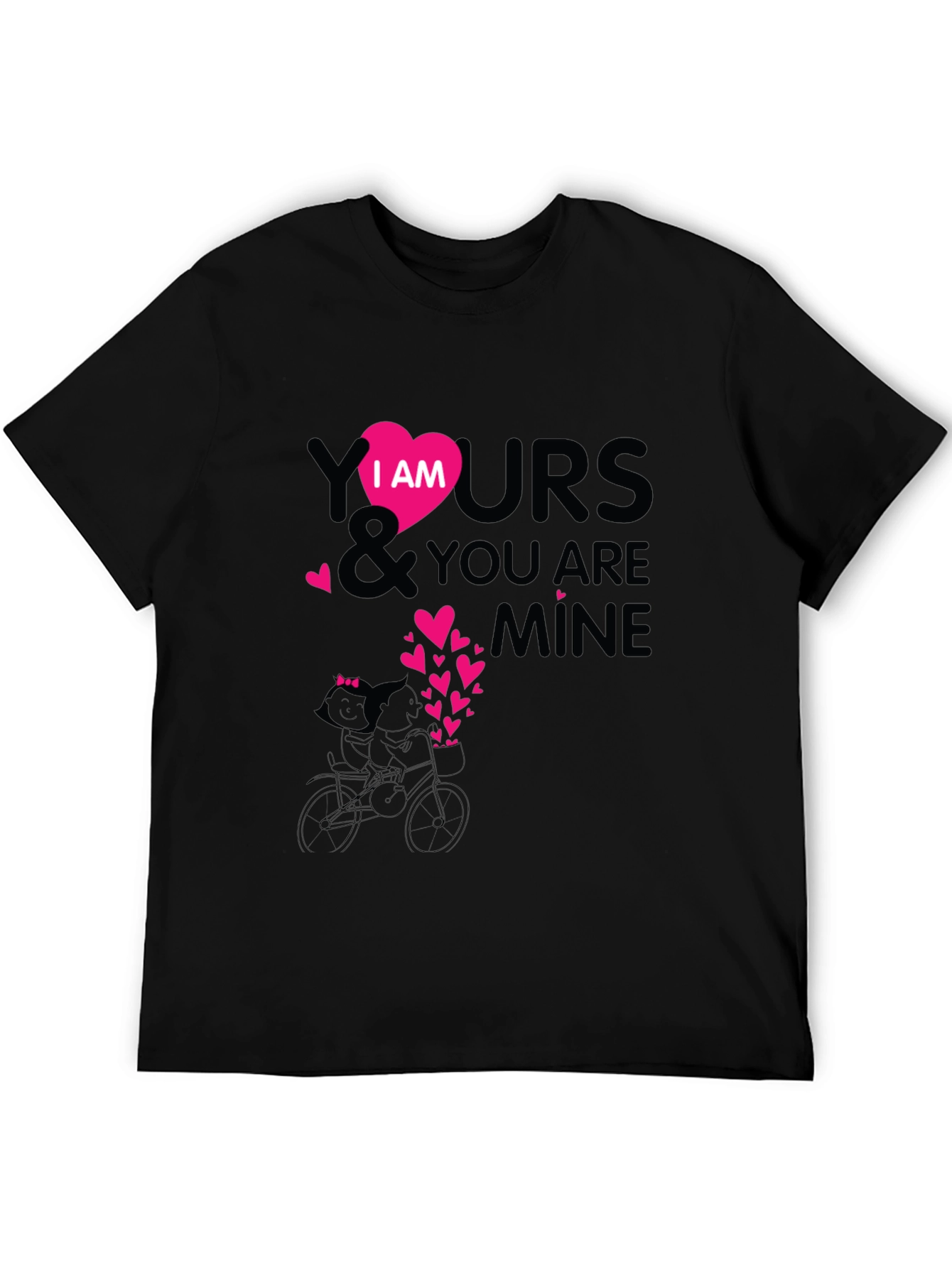 I Am Yours Heart Graphic Black T-Shirt