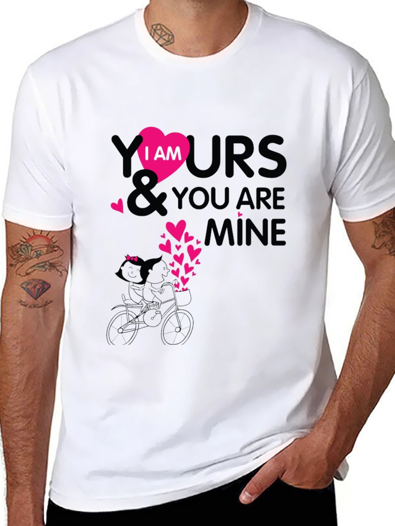 I Am Yours Heart Graphic Black T-Shirt