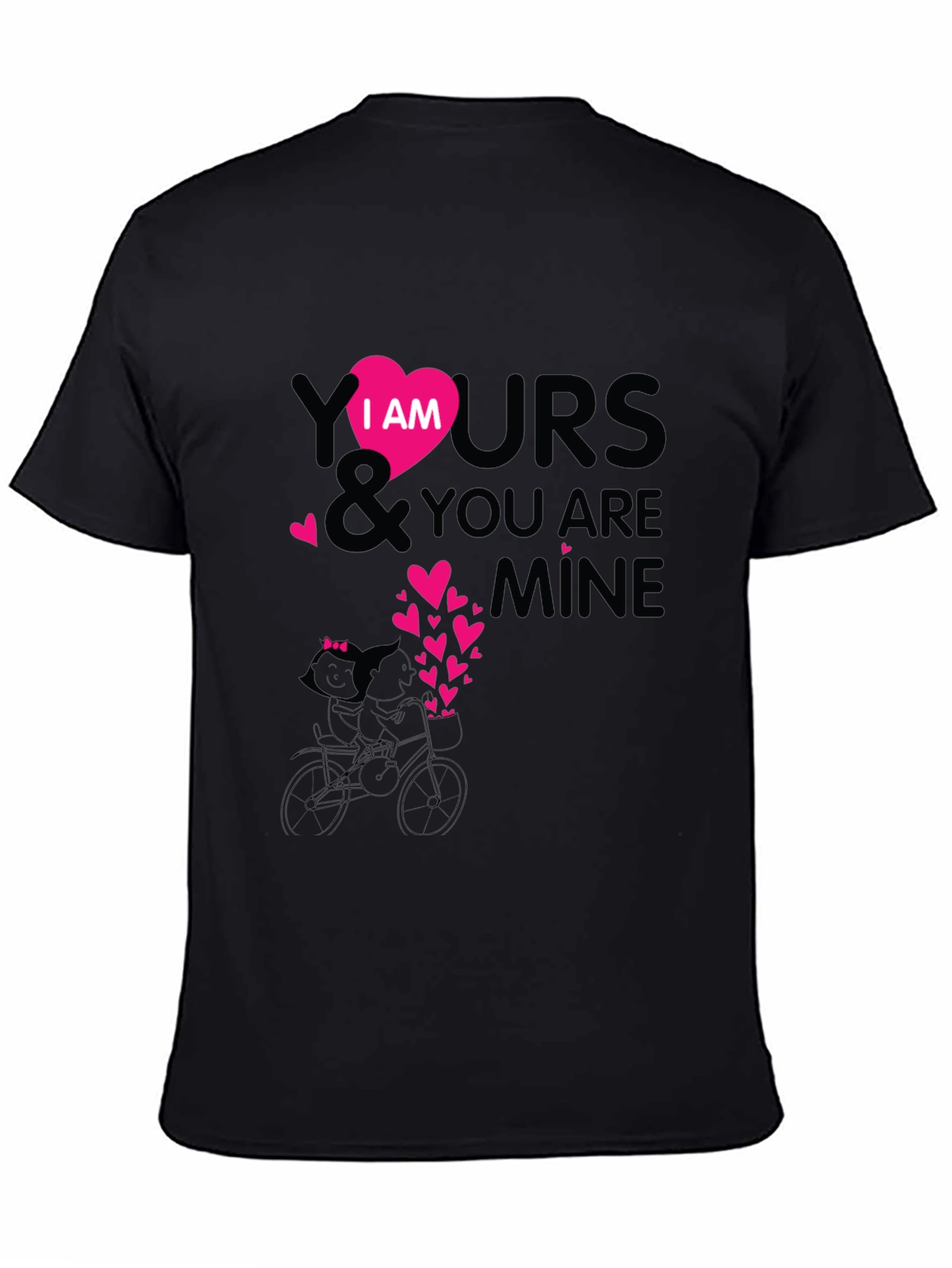 I Am Yours Heart Graphic Black T-Shirt