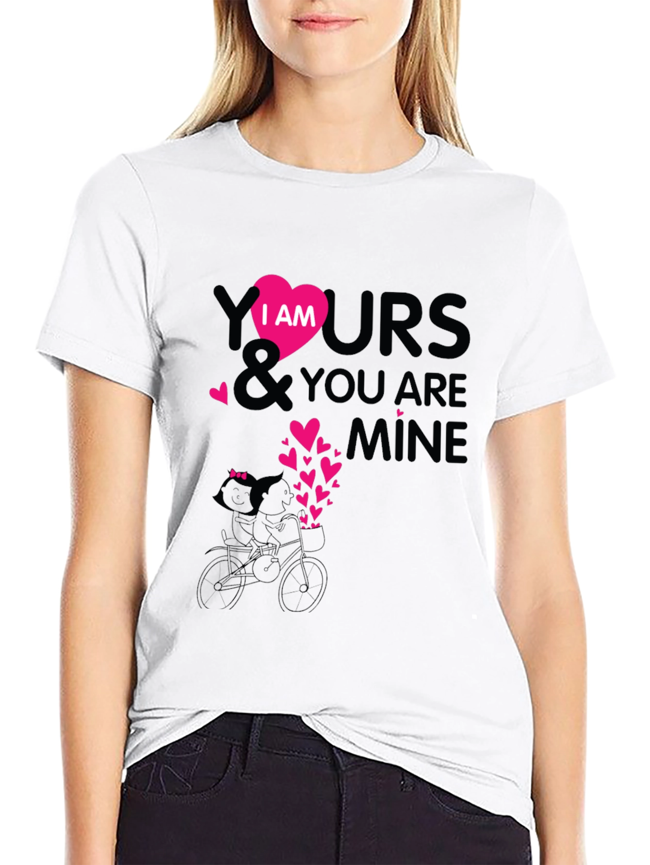 I Am Yours Heart Graphic Black T-Shirt