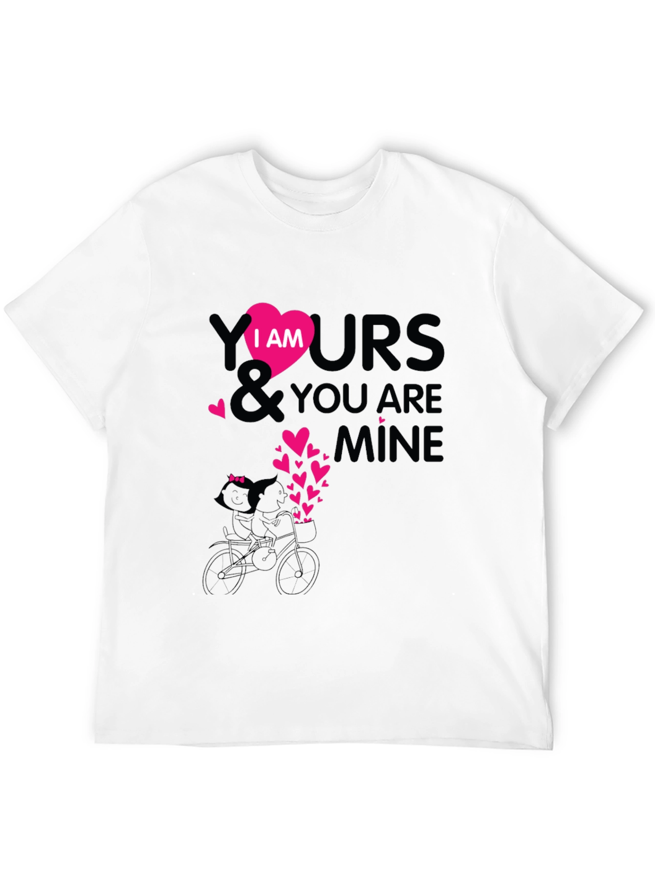 I Am Yours Heart Graphic Black T-Shirt