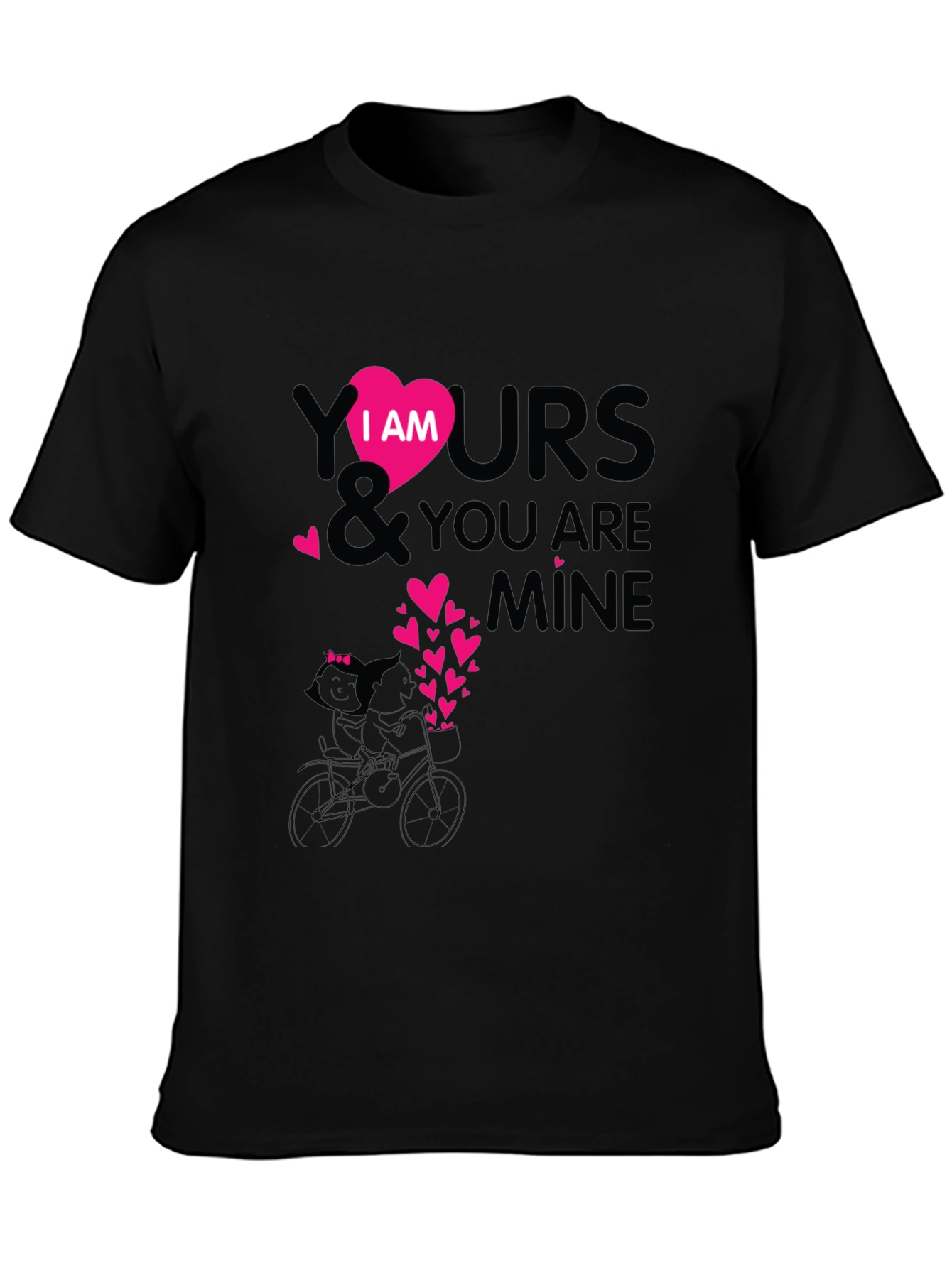I Am Yours Heart Graphic Black T-Shirt
