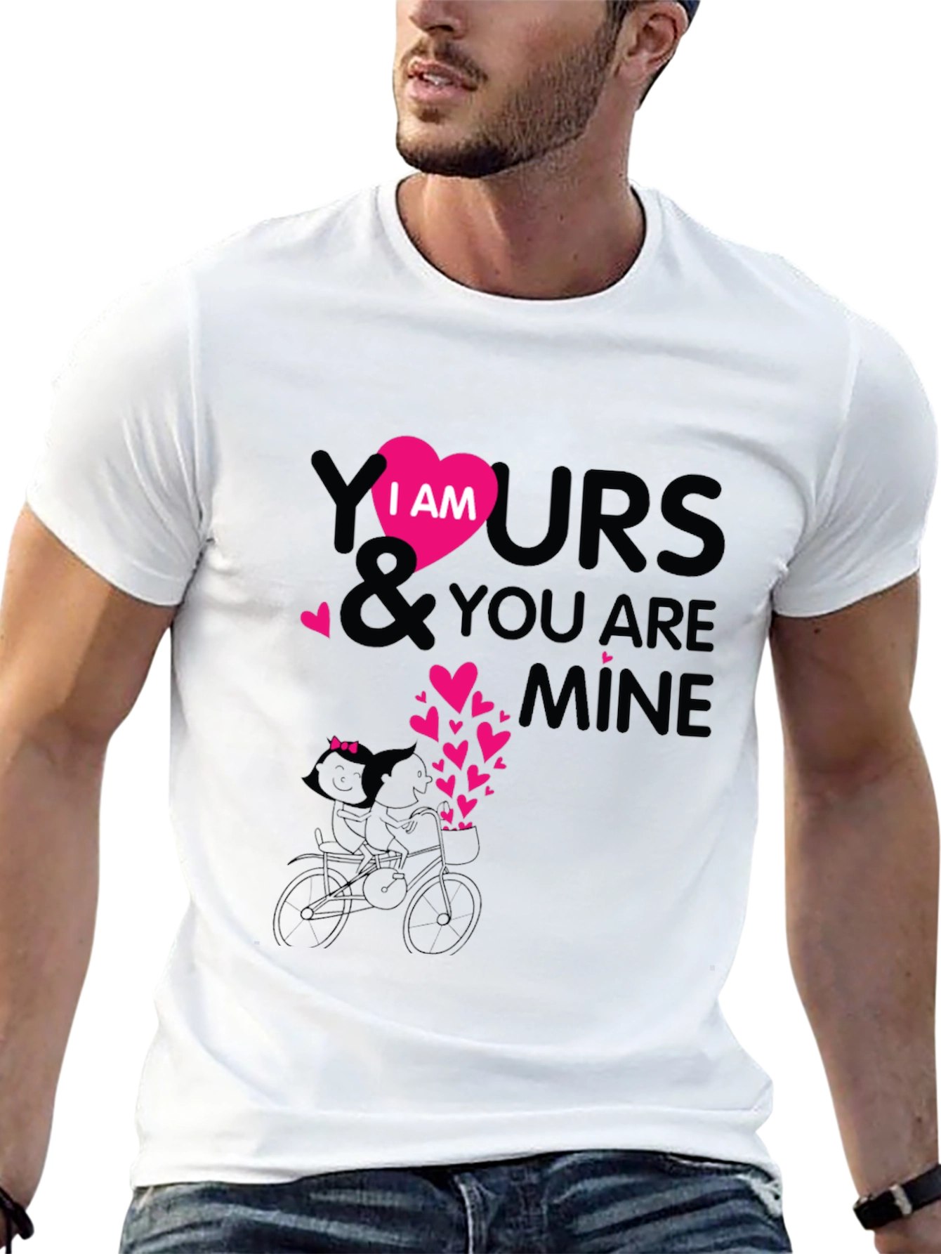 I Am Yours Heart Graphic Black T-Shirt