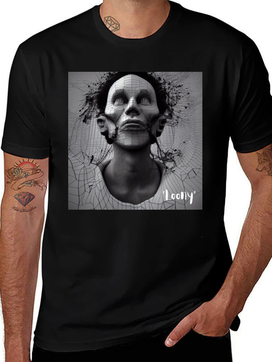 Edgy Loony Graphic Print Black T-Shirt