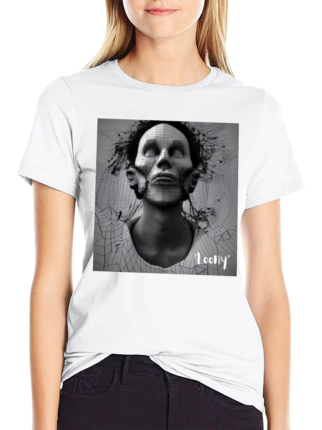 Edgy Loony Graphic Print Black T-Shirt