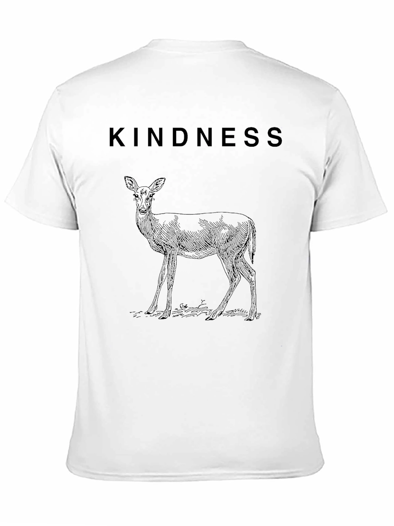 Kindness Deer Graphic Black T-Shirt