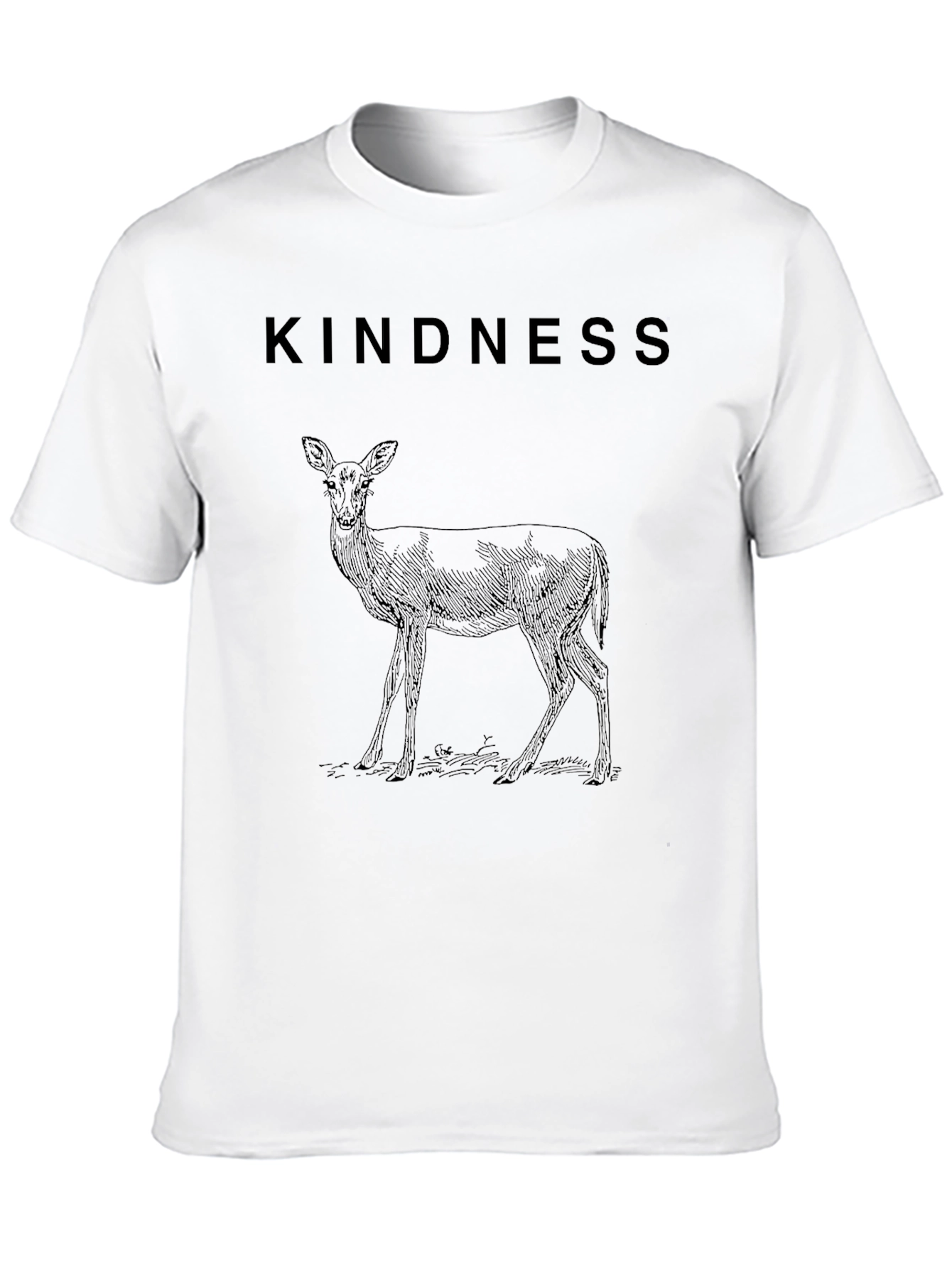 Kindness Deer Graphic Black T-Shirt