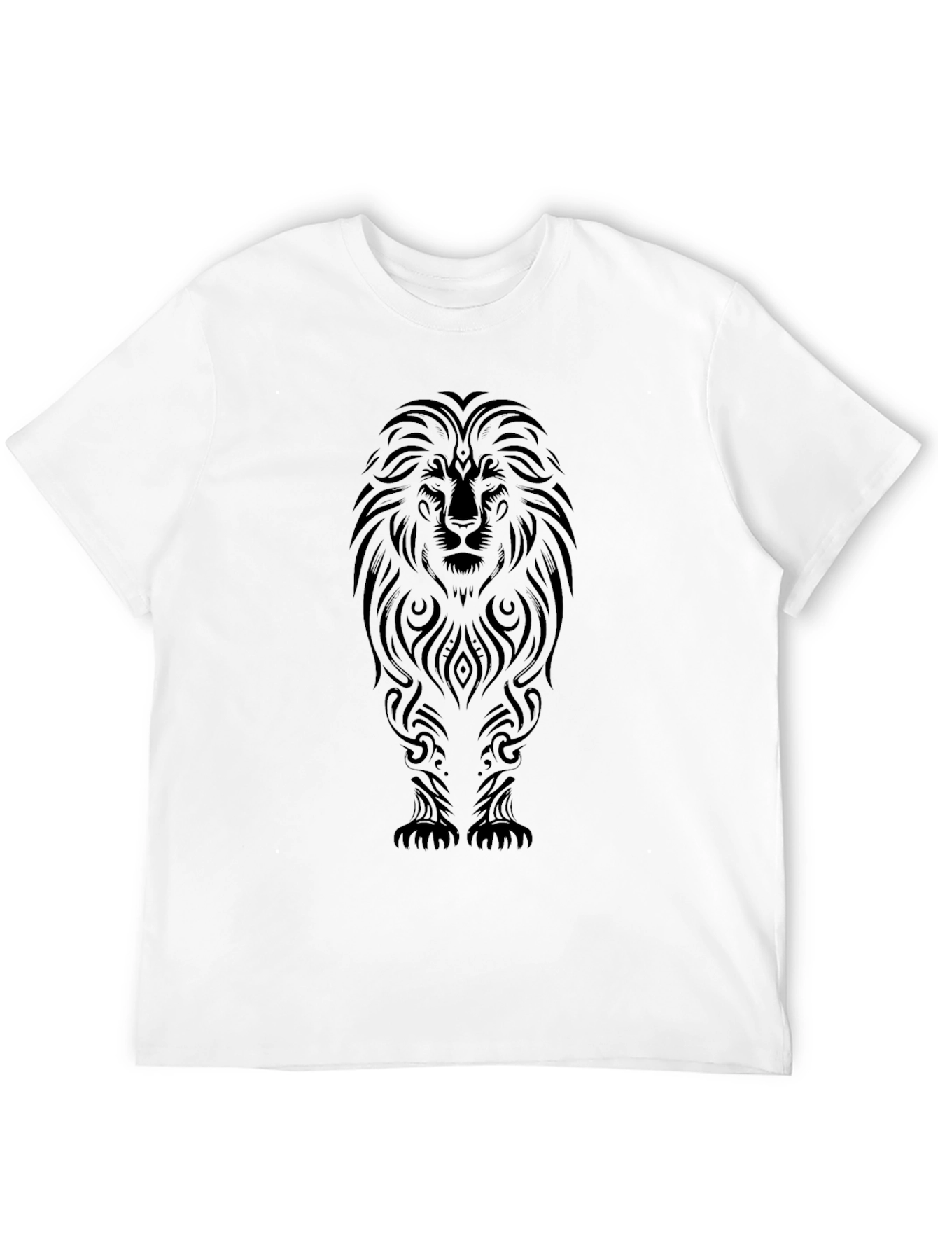 Tribal Lion Graphic Black T-Shirt